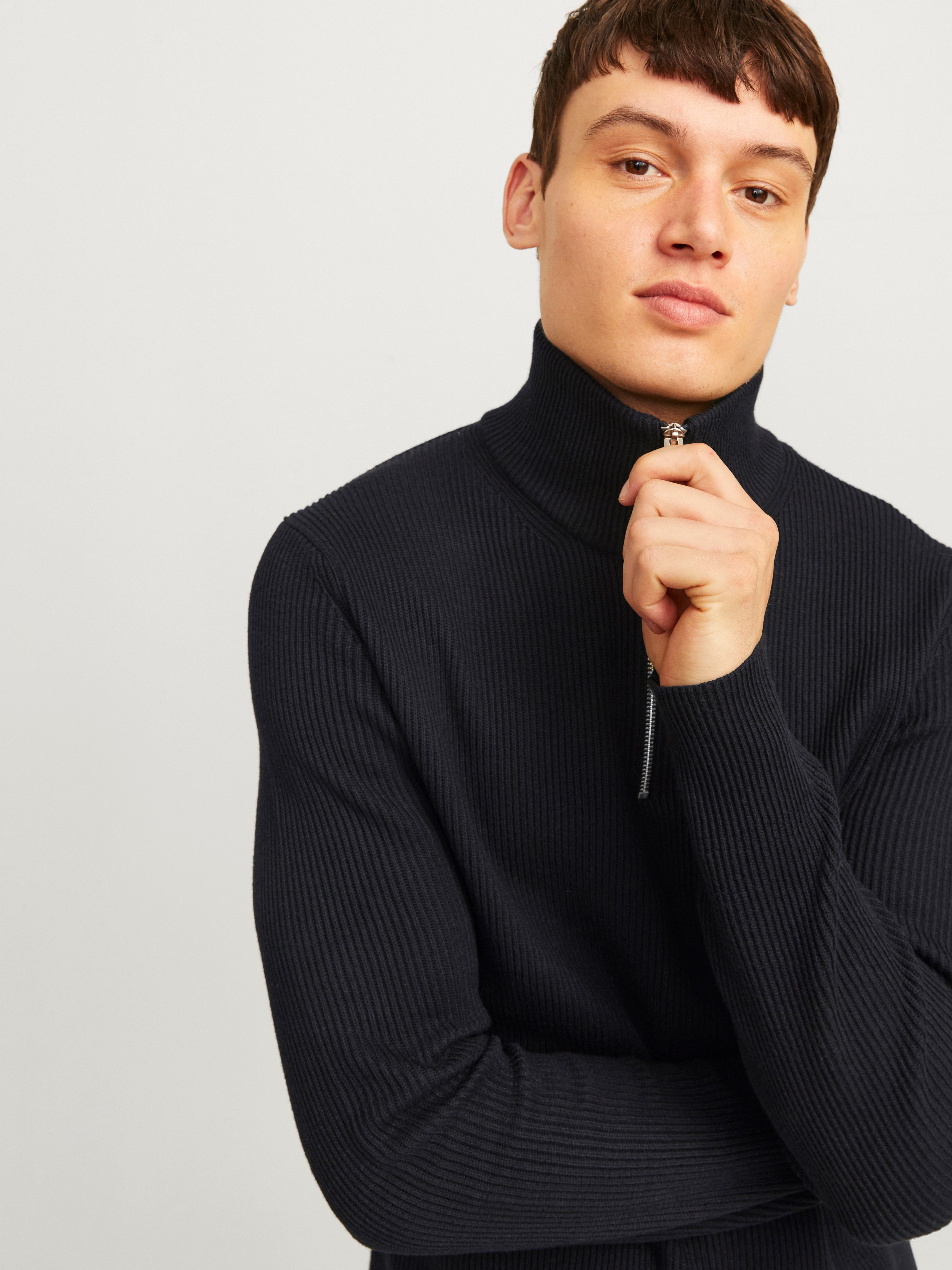 Jack & Jones Schipperstrui JJEPERFECT KNIT HALF ZIP SN