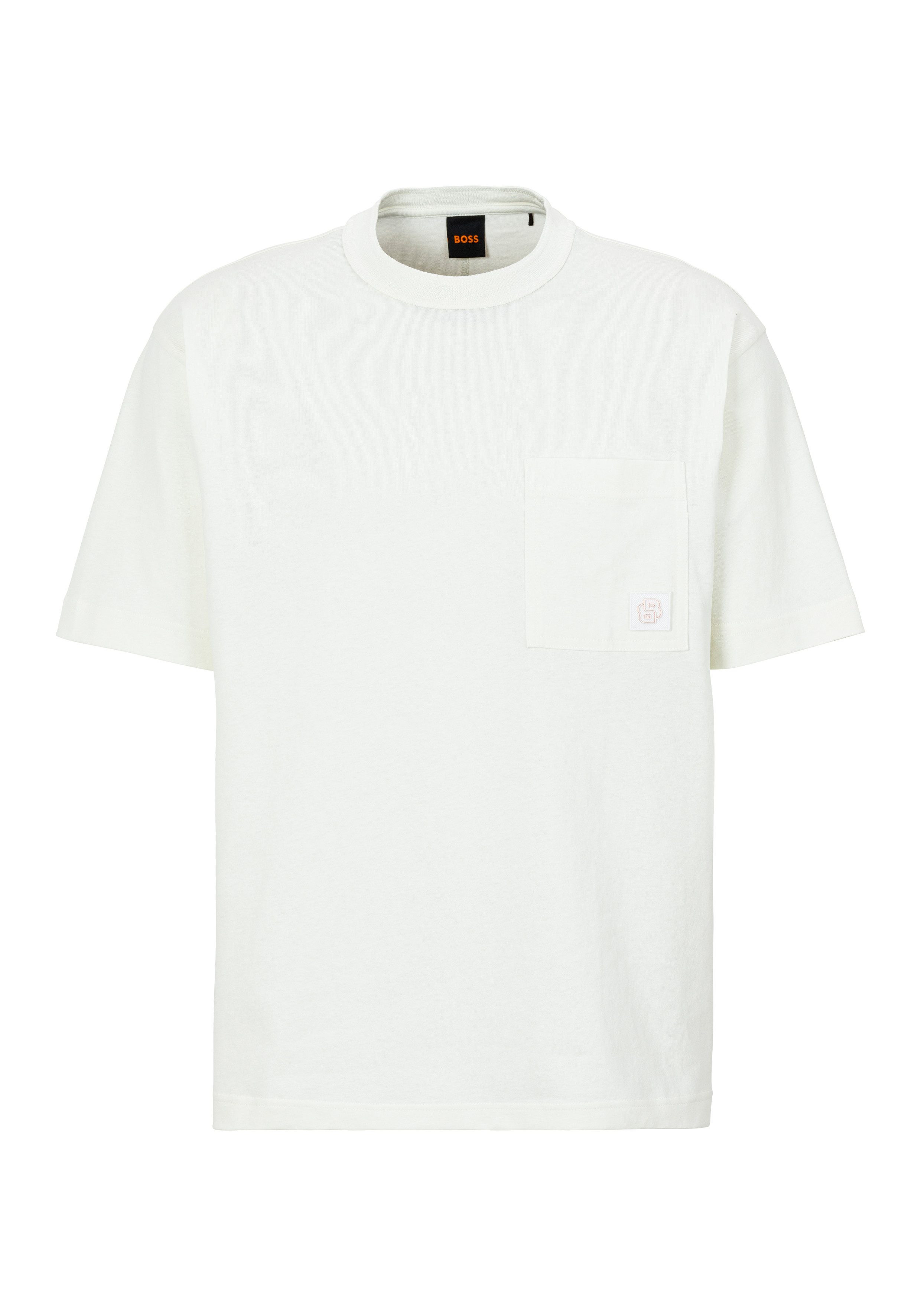 Boss Orange T-shirt Te cotton met logobadge