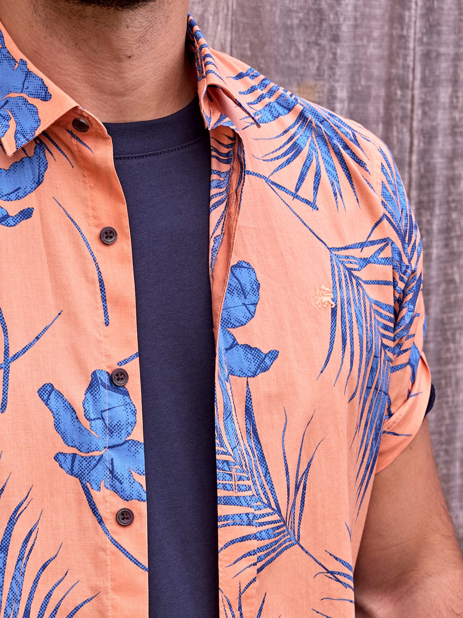Lerros Overhemd met korte mouwen LERROS kortarmig heren overhemd, Hawaiian-stijl