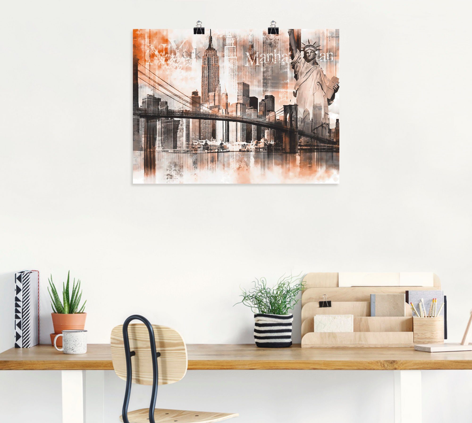 Artland Artprint New York skyline collage V als artprint op linnen, poster in verschillende formaten maten