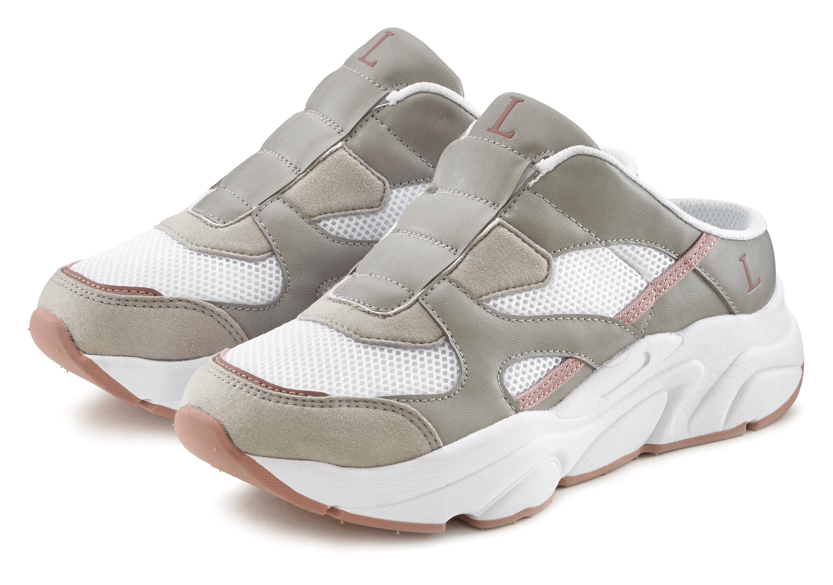 Lascana Slip-on sneakers met chunky zool, sabots, klompen, vrijetijdsschoen