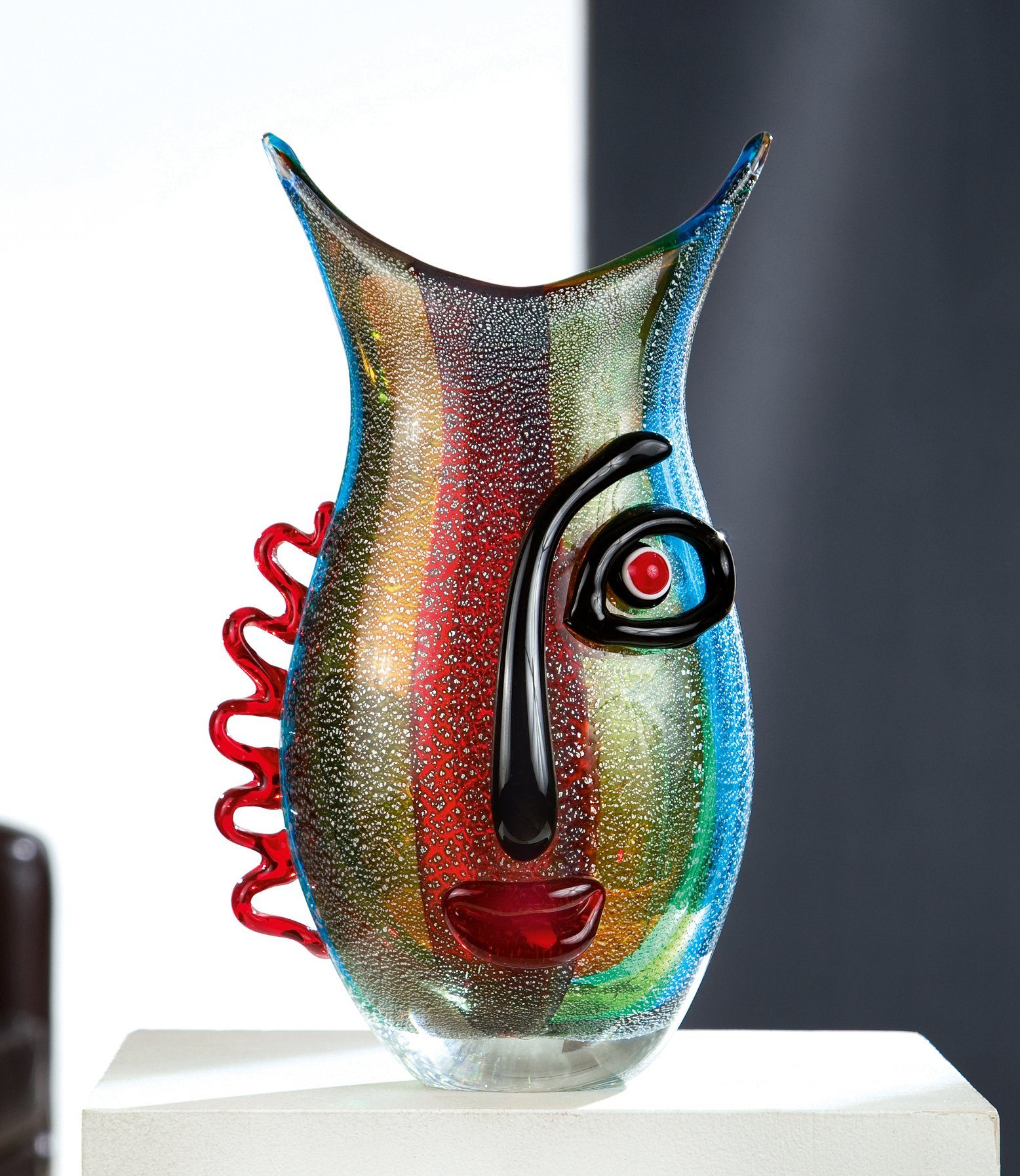 GILDE GLAS art Tafelvaas Red Vista van glas, hoogte ca. 32 cm (1 stuk)