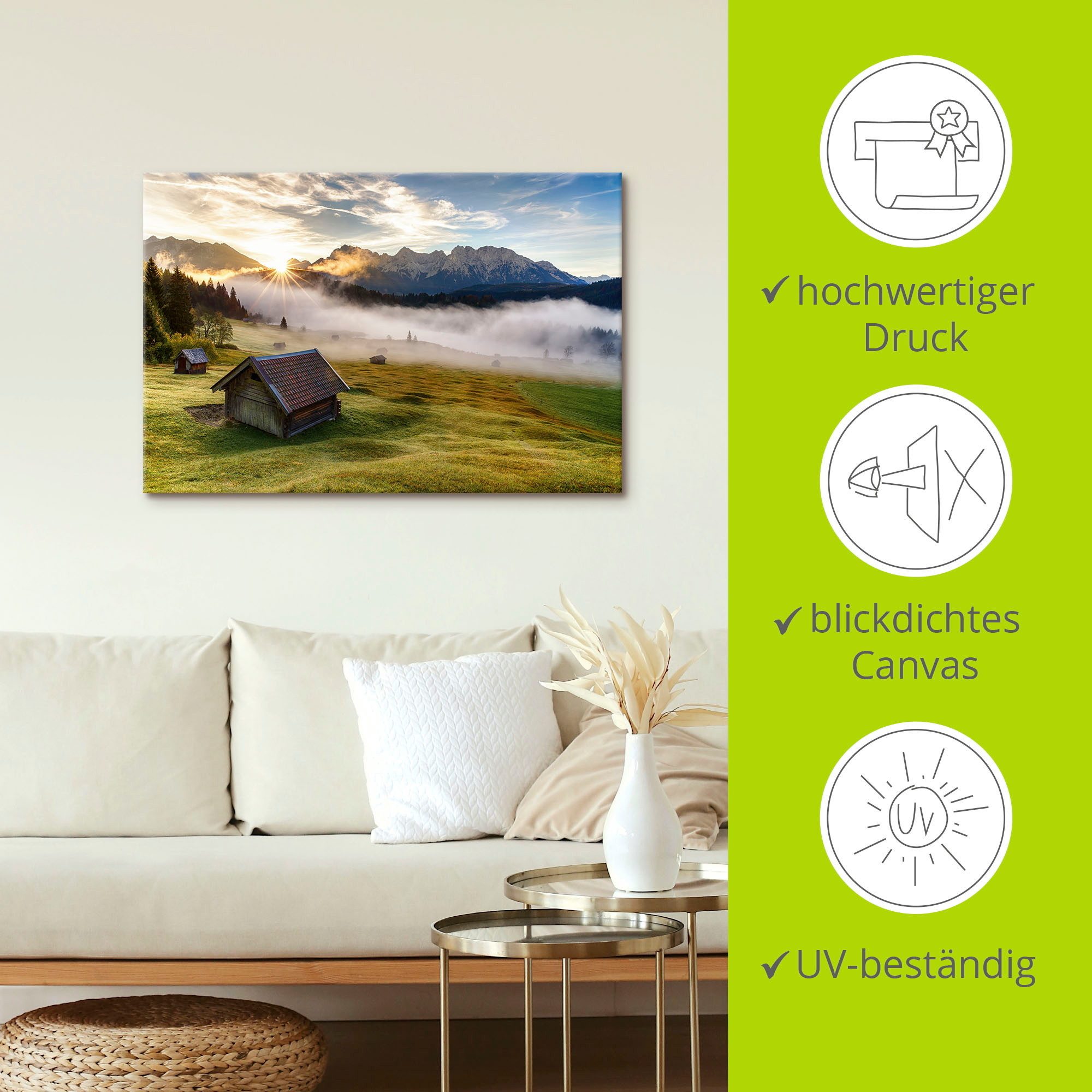 Artland Artprint Herfst in Beieren als artprint van aluminium, artprint op linnen, muursticker, verschillende maten