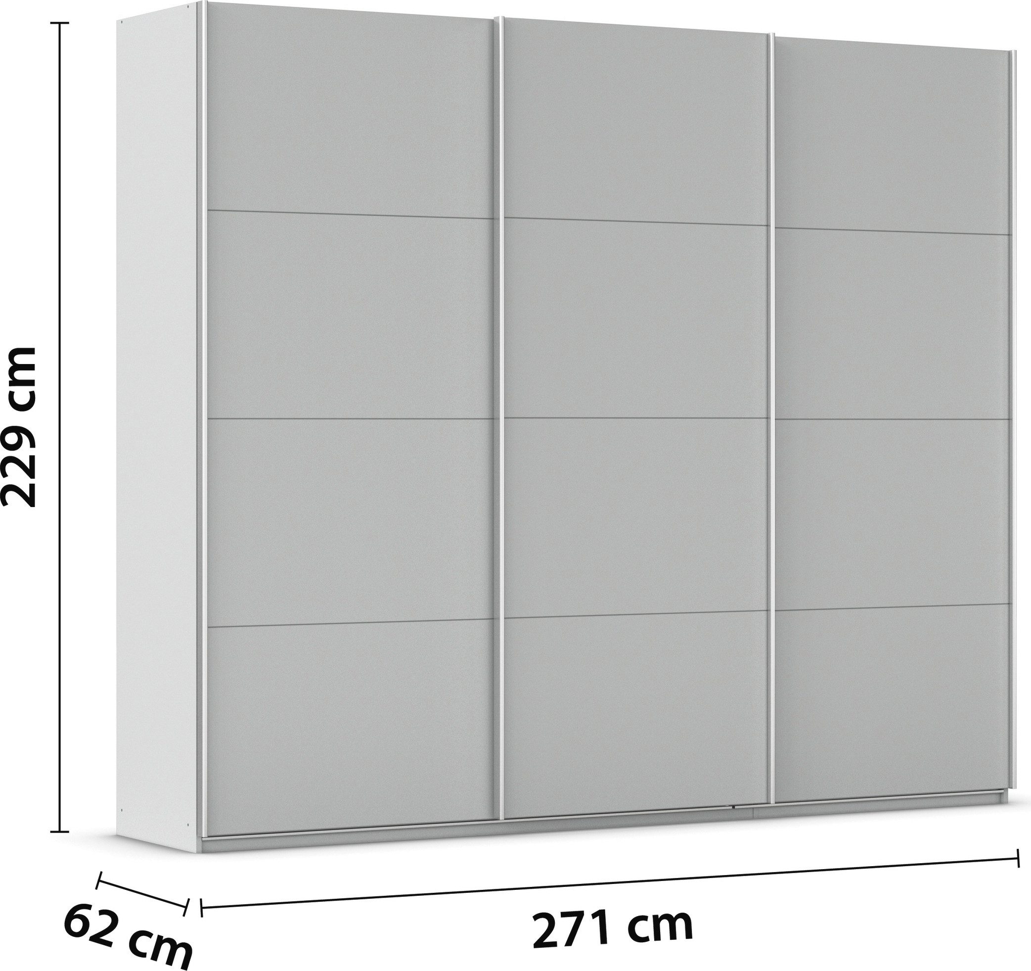 rauch Schuifdeurkast Kledingkast kast garderobe AGORDO met decor- of hoogglansfront doordachte binnenuitrusting, in 4 breedtes en 2 hoogtes made in germany