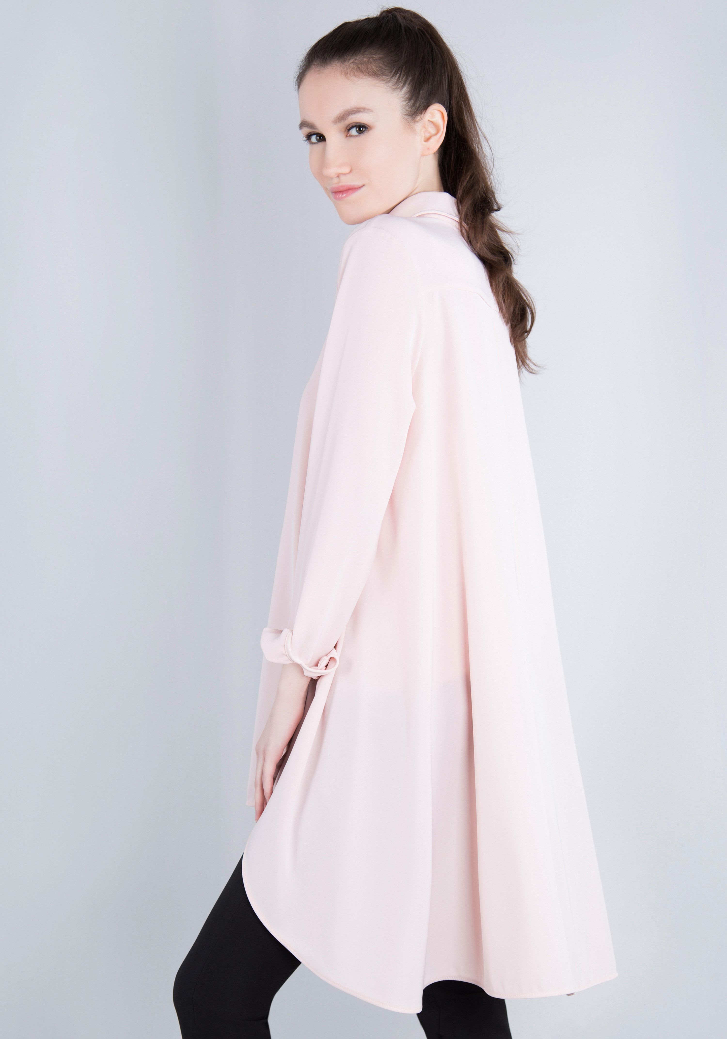 IMPERIAL Lange blouse in vloeiende, lichte kwaliteit