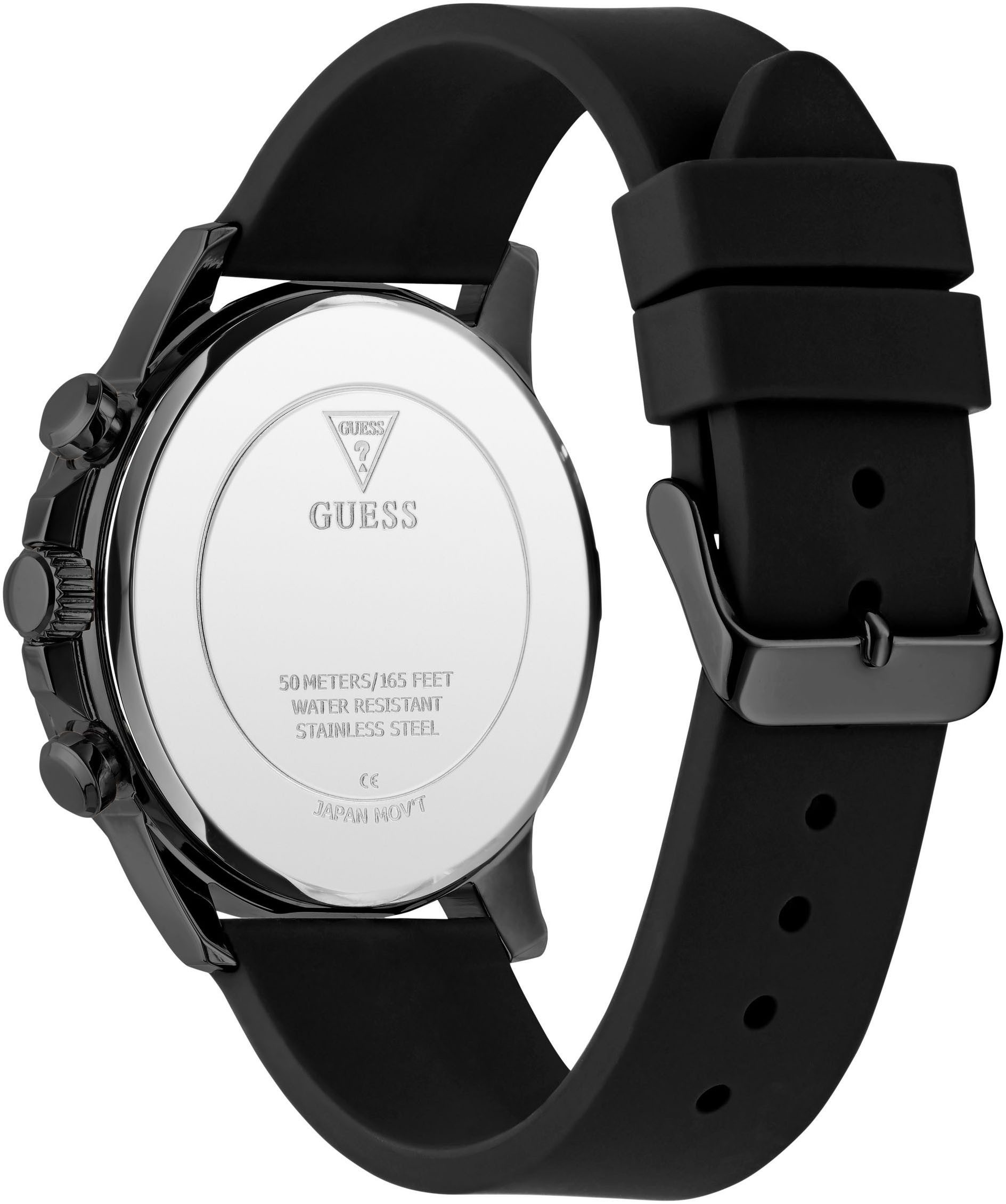 Guess Multifunctioneel horloge Walker Quartz horloge, polshorloge, herenhorloge, datum, weekdag, siliconen band