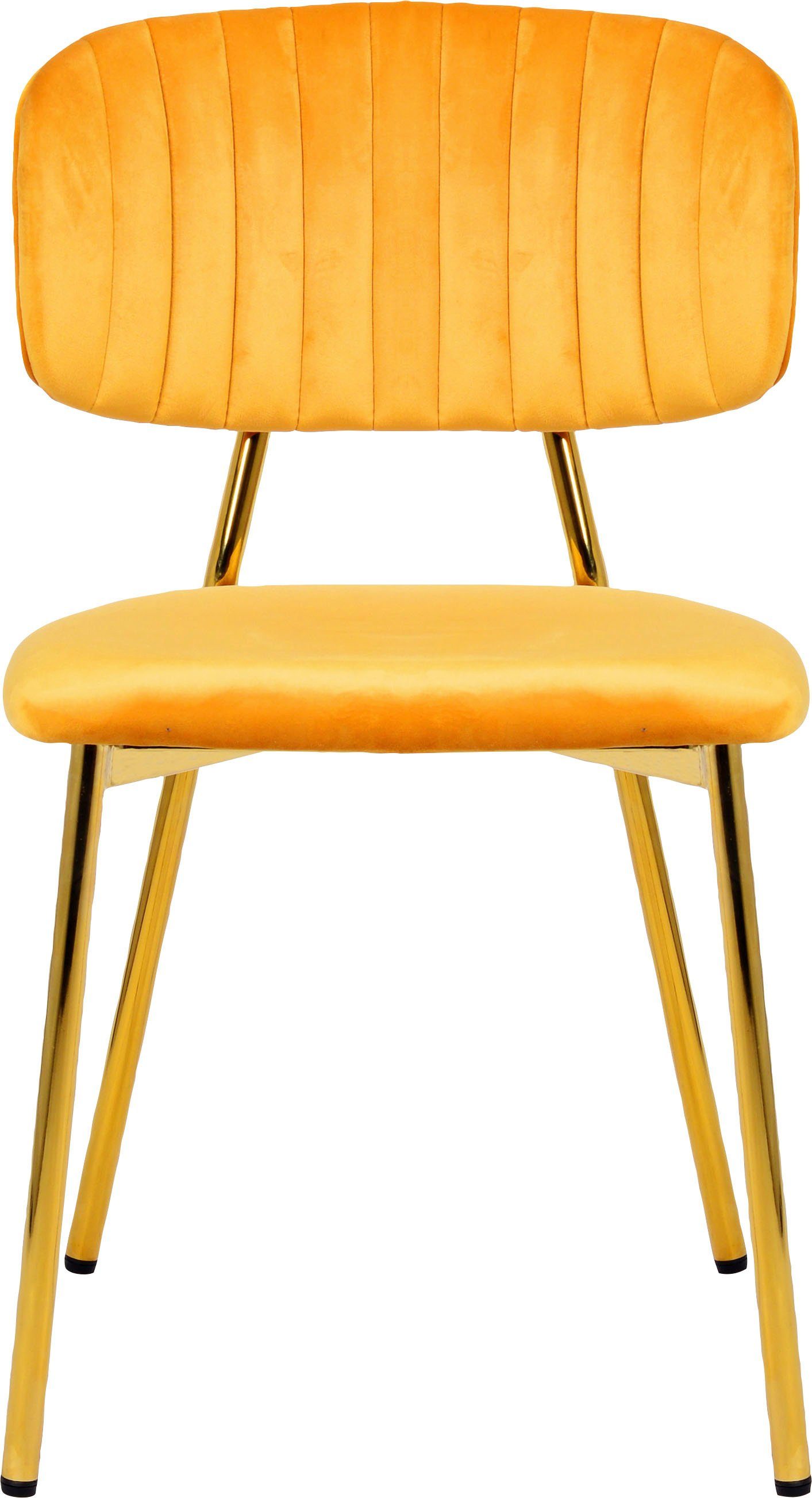 Kayoom Eetkamerstoel Stoel Kian 125 2-delige set, filigraan metalen frame, onderhoudsvriendelijke fluwelen bekleding (set, 2 stuks)
