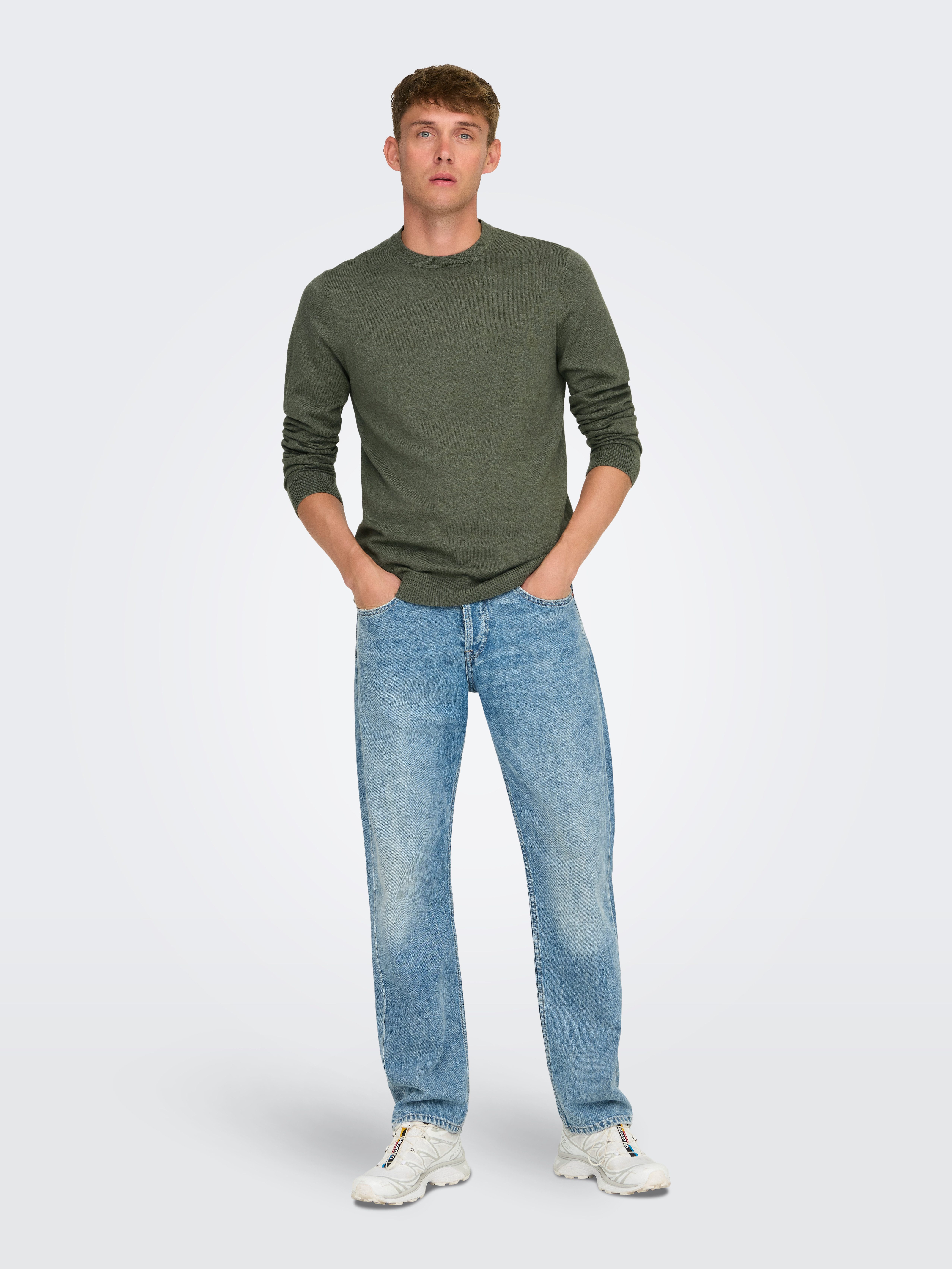 ONLY & SONS Gebreide trui ONSLOUI REG 12 MEL CREW KNIT NOOS