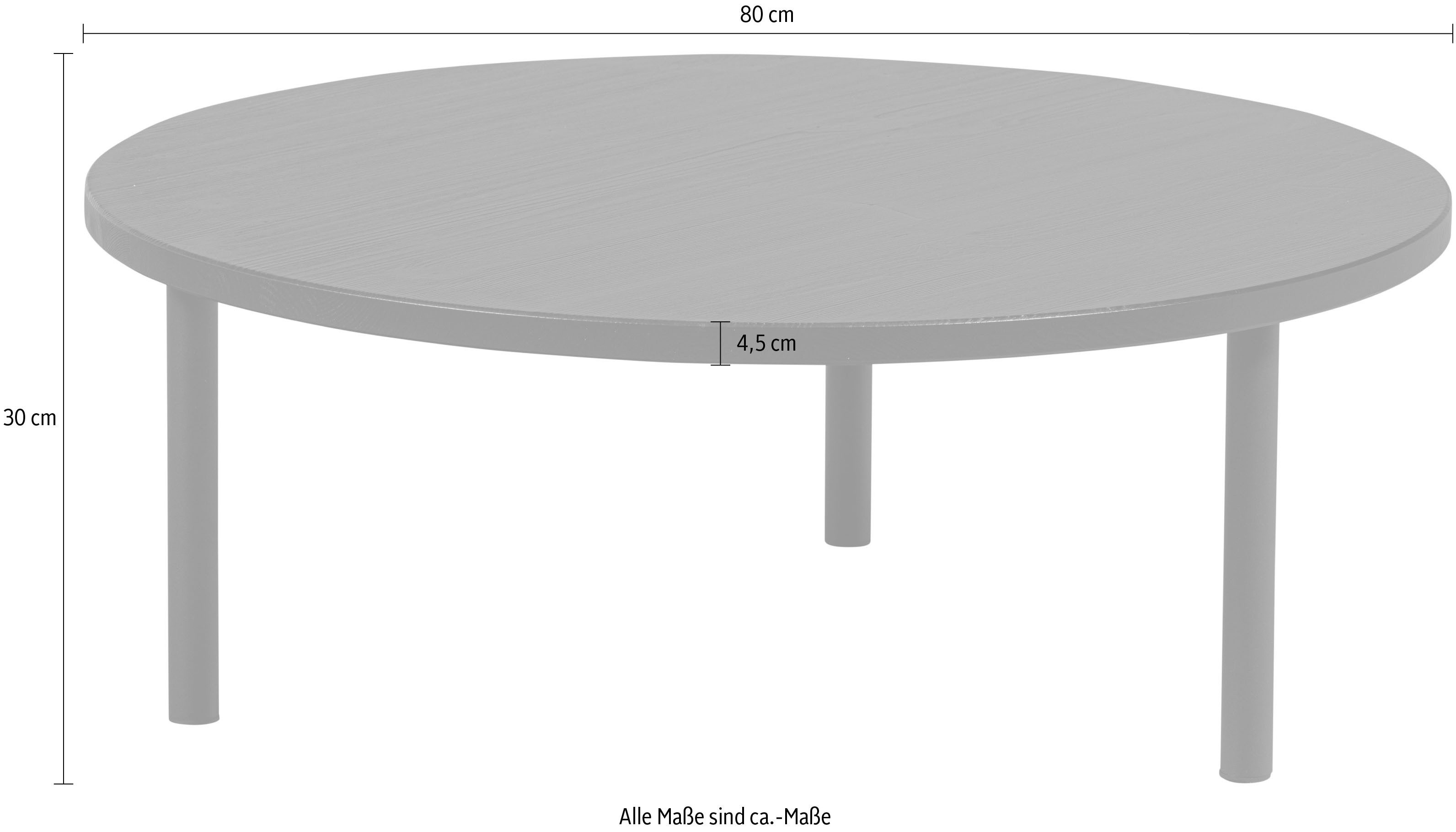 WOOOD Salontafel Laut ronde vorm, slank voetstuk, h 30 cm x ø 80 cm