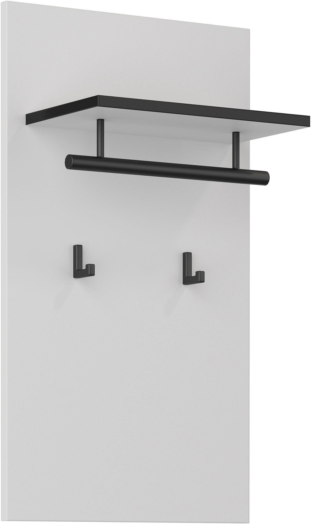 INOSIGN Kapstokpaneel Cross,Breedte 40 cm moderne wandplank met haken en kledingstang