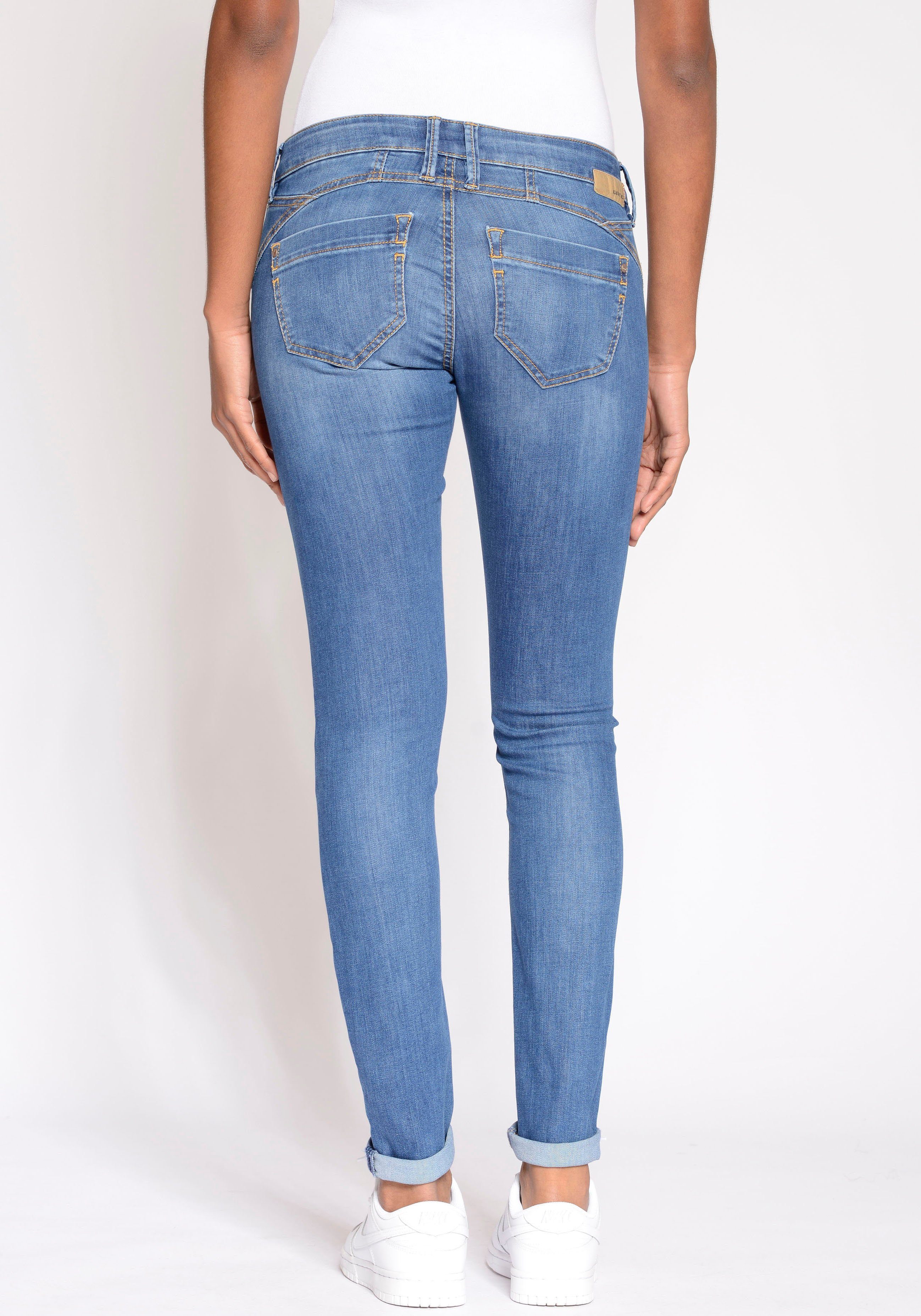 GANG Skinny fit jeans 94NENA met coole used-effecten