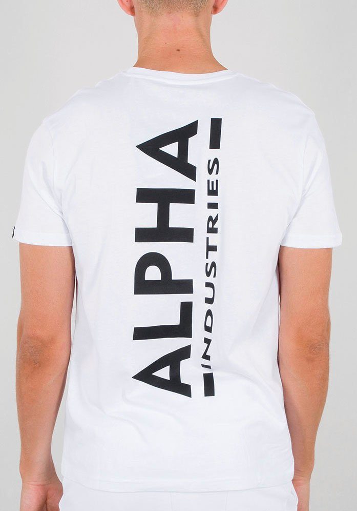 Alpha Industries Shirt met ronde hals Backprint T heren ronde hals maat M wit