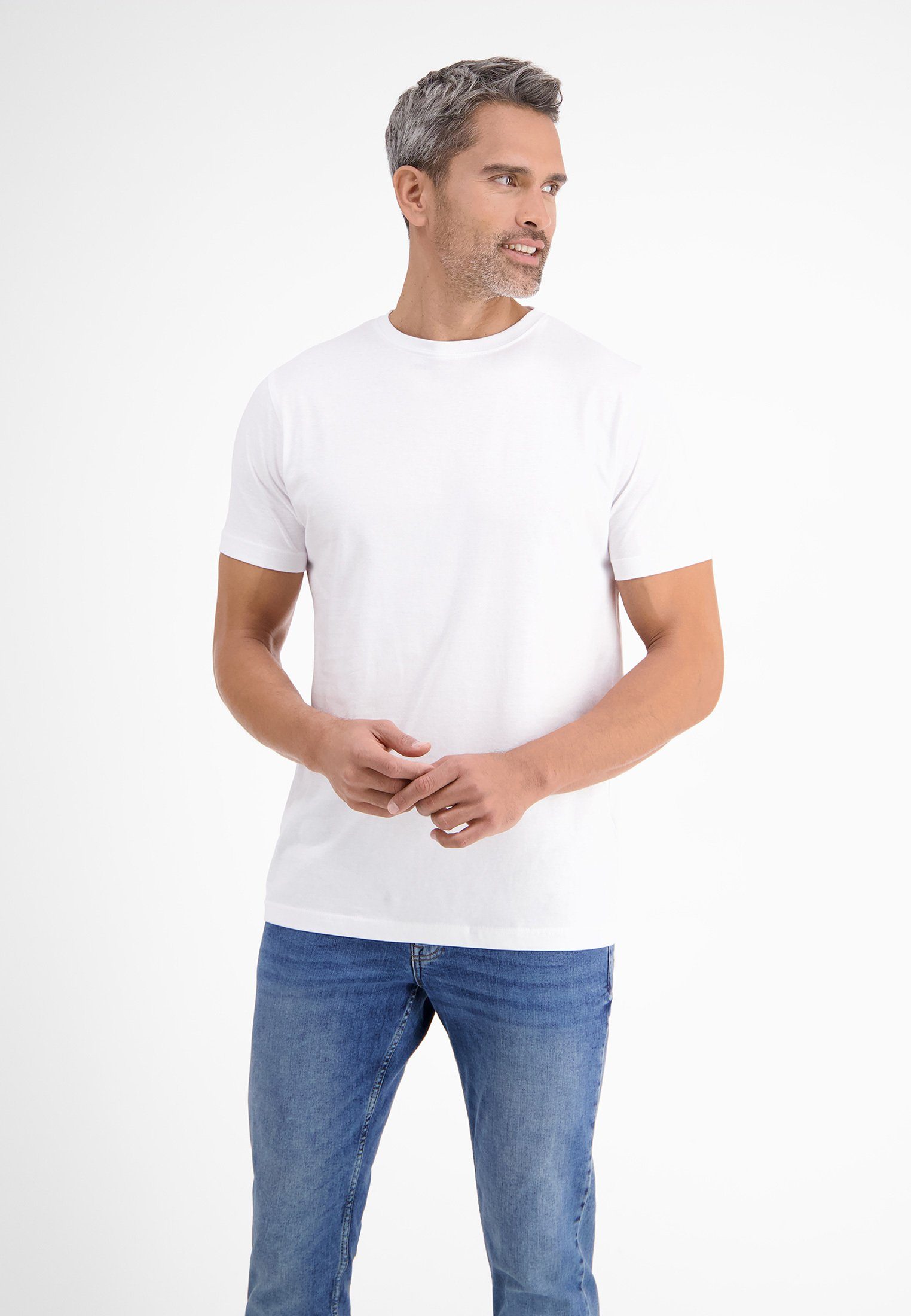 Lerros T-shirt LERROS dubbelpack T-shirt ronde hals in premium katoenkwaliteit