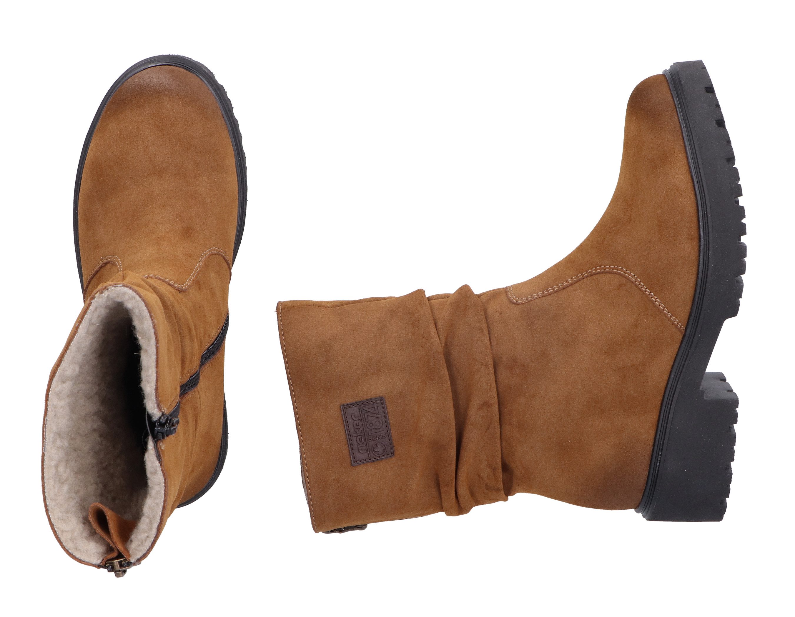 Rieker Winterlaarsjes winterlaarzen, profielzool, slouchy schacht, met binnenrits