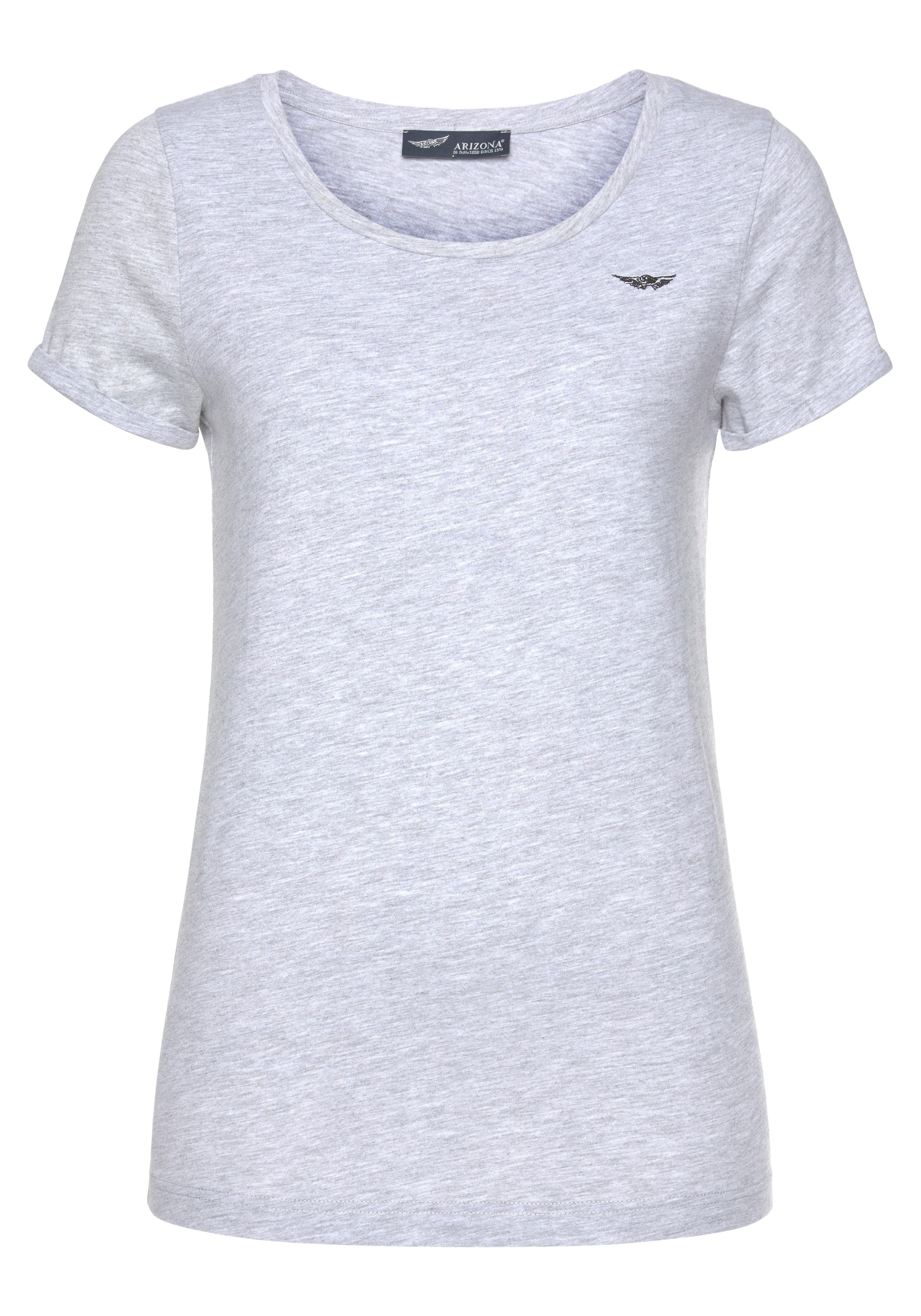 Arizona T-shirt Korte mouwen, figuurvolgend, basic-stijl, van katoenmix