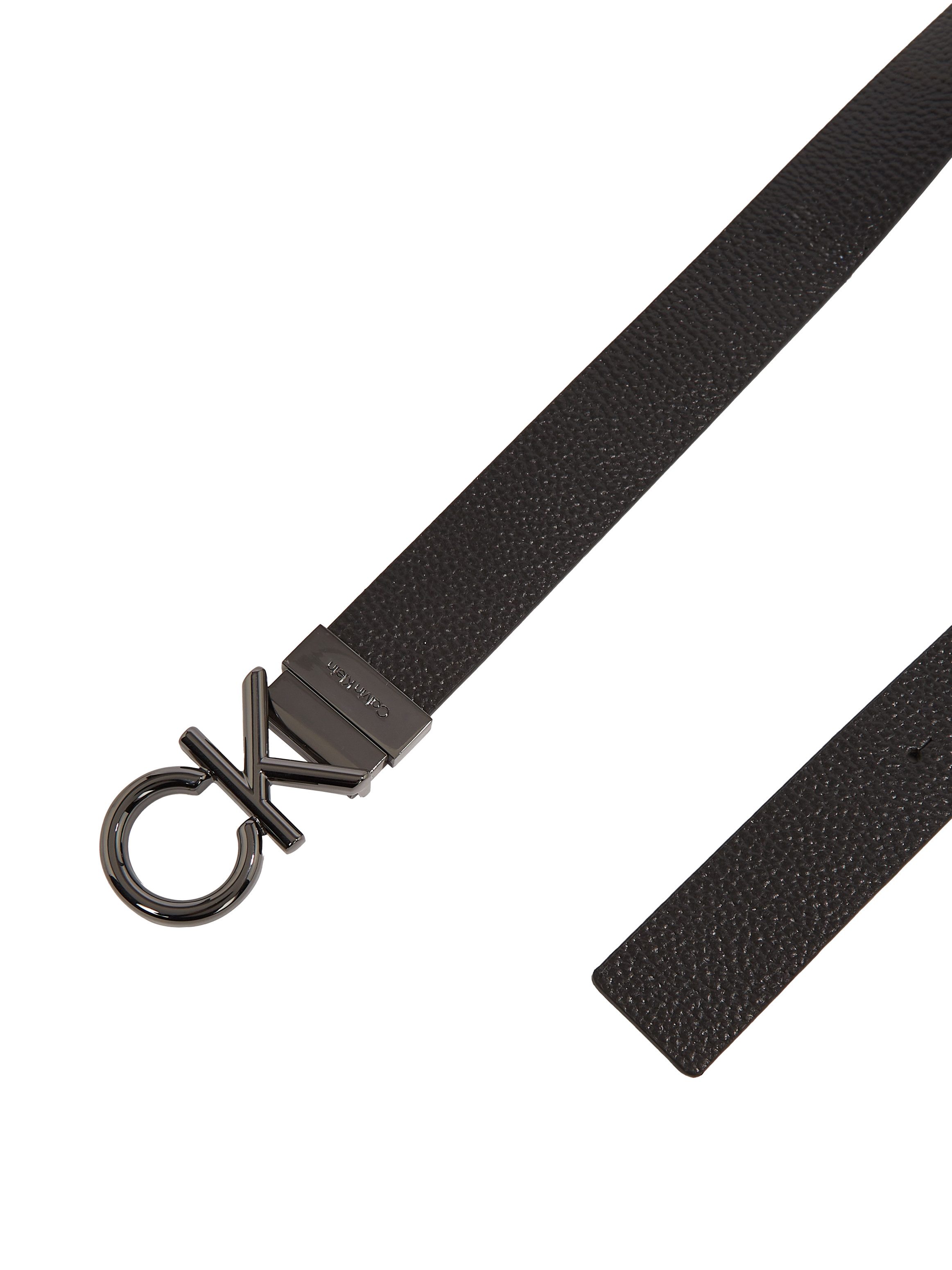 Calvin Klein Leren riem ADJ/REV CK METAL BOMBE PB 35MM
