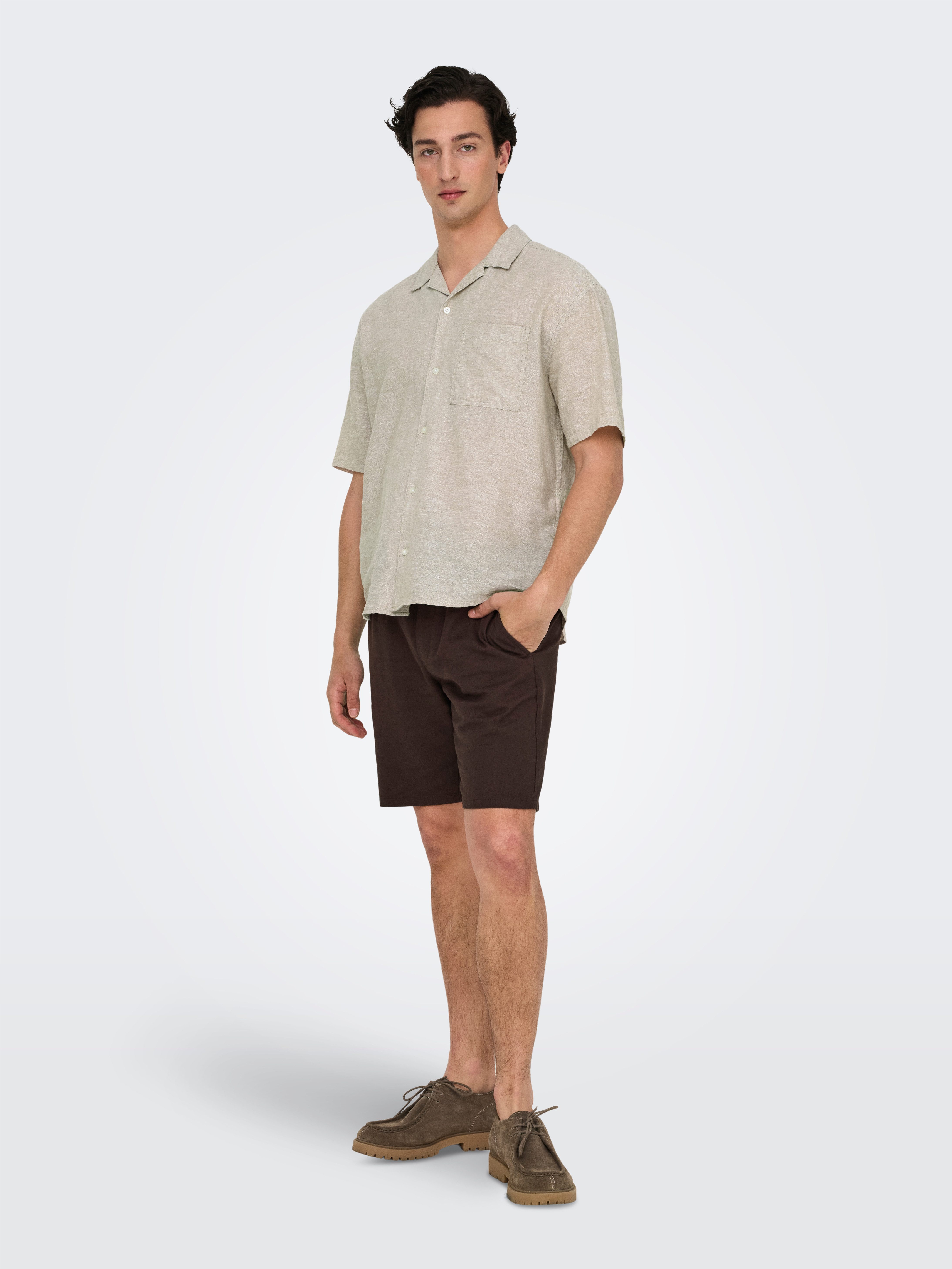 ONLY & SONS Overhemd met korte mouwen ONSCAIDEN LIFE RELAX SS RESORT 1PKT SHIR