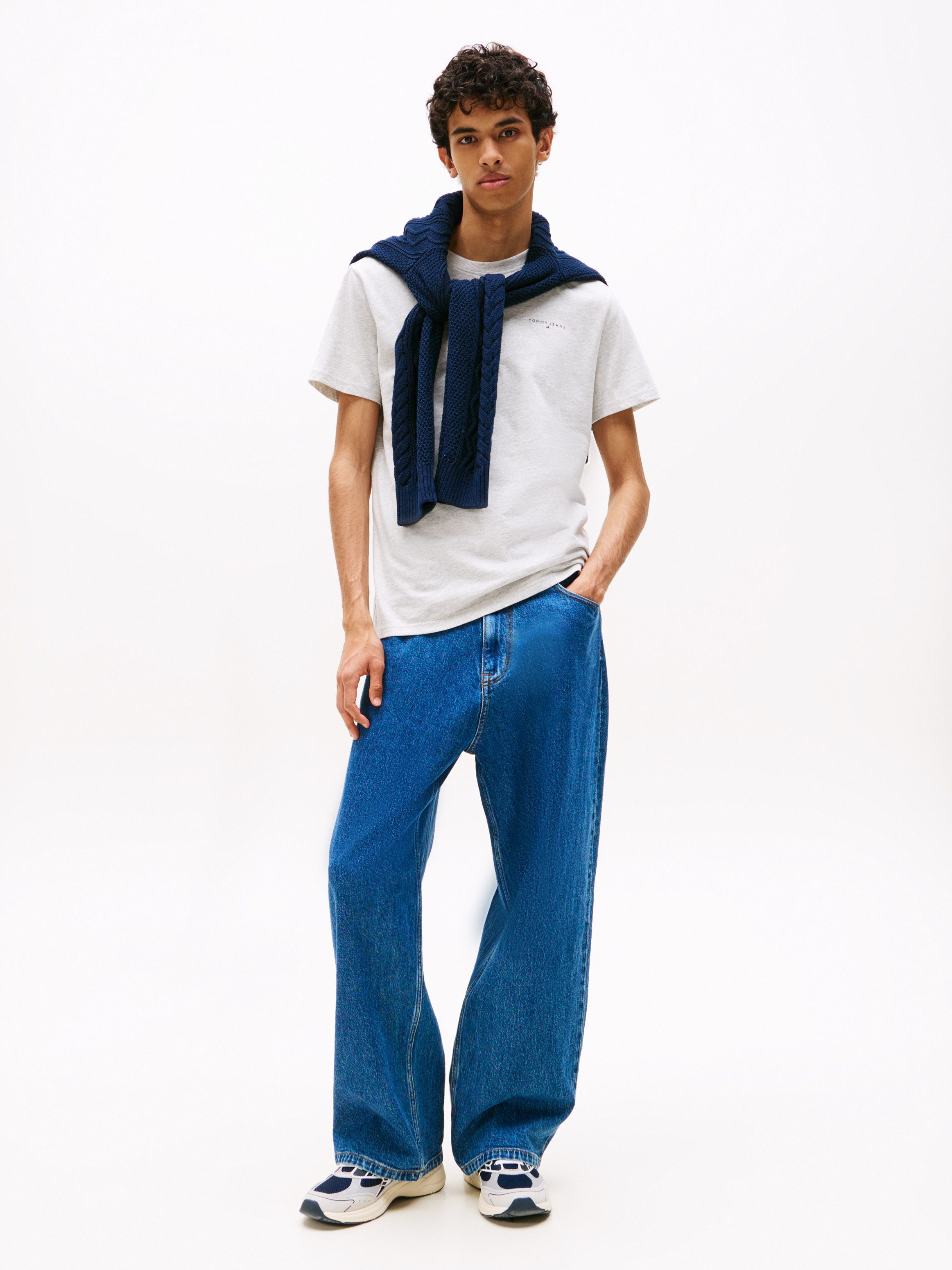 TOMMY JEANS T-shirt TJM SLIM LINEAR CHEST TEE EXT