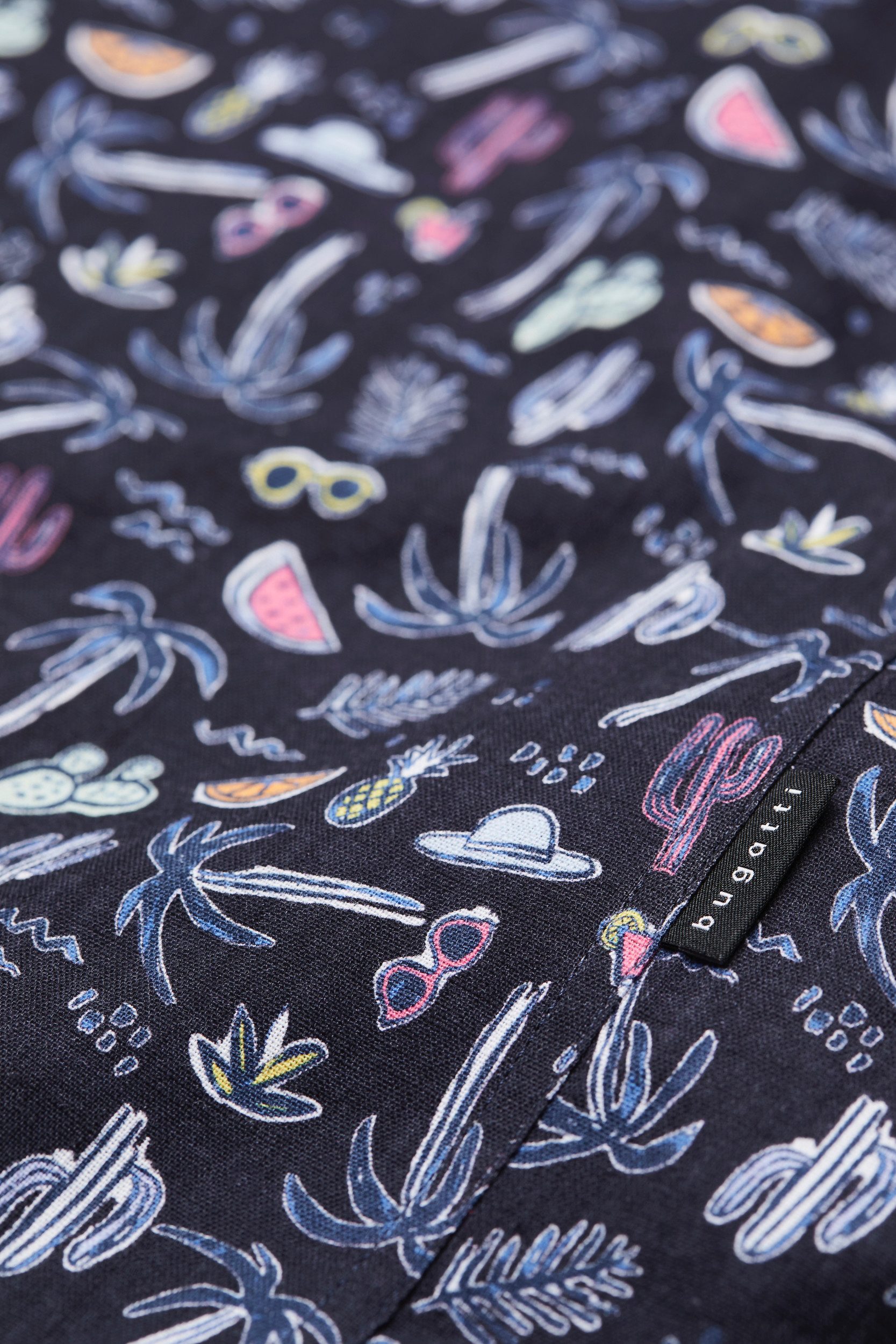 Bugatti Overhemd met korte mouwen met zomerse prints