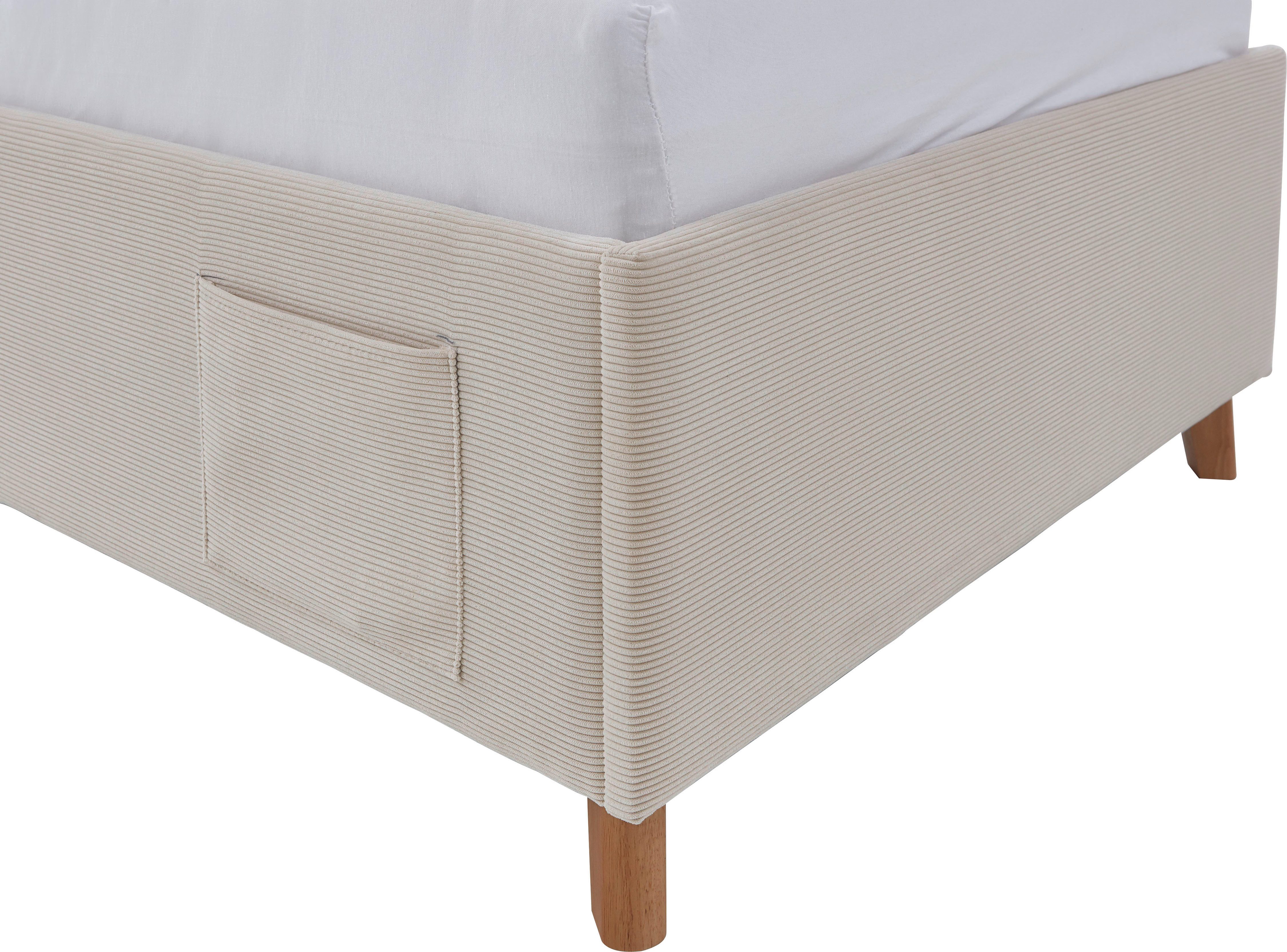 meise.möbel Kinderledikant Blauw Bekleed bed naar keuze met bedkist, tienerbed inclusief USB-aansluiting