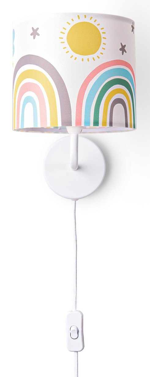 Paco Home Wandlamp Tweet 462 Kinderkamer stekker âˆ…18cm zon wolken sterren kabel 3m E14