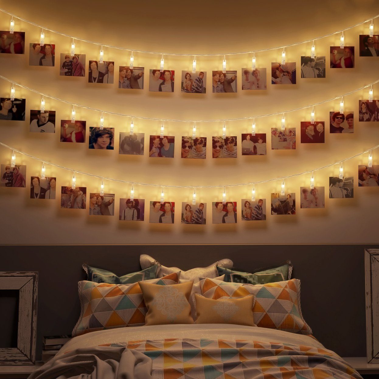 B.K.Licht Led-lichtsnoer RANA 5m led foto-lampjesketting sfeerverlichting met 40 foto-clips