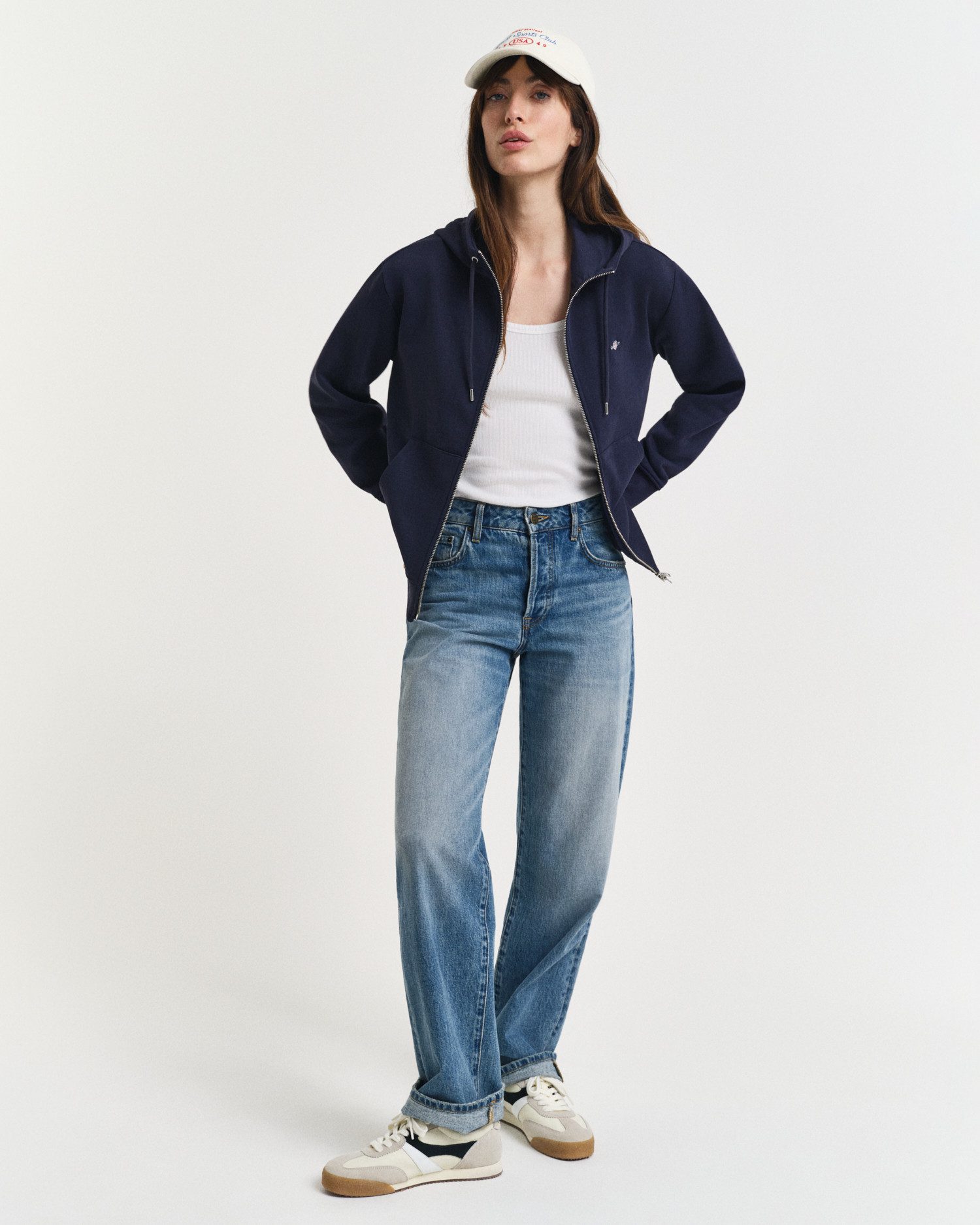 Gant Capuchonsweatvest SHIELD ZIP HOODIE Grafische GANT-borduursel op de borst