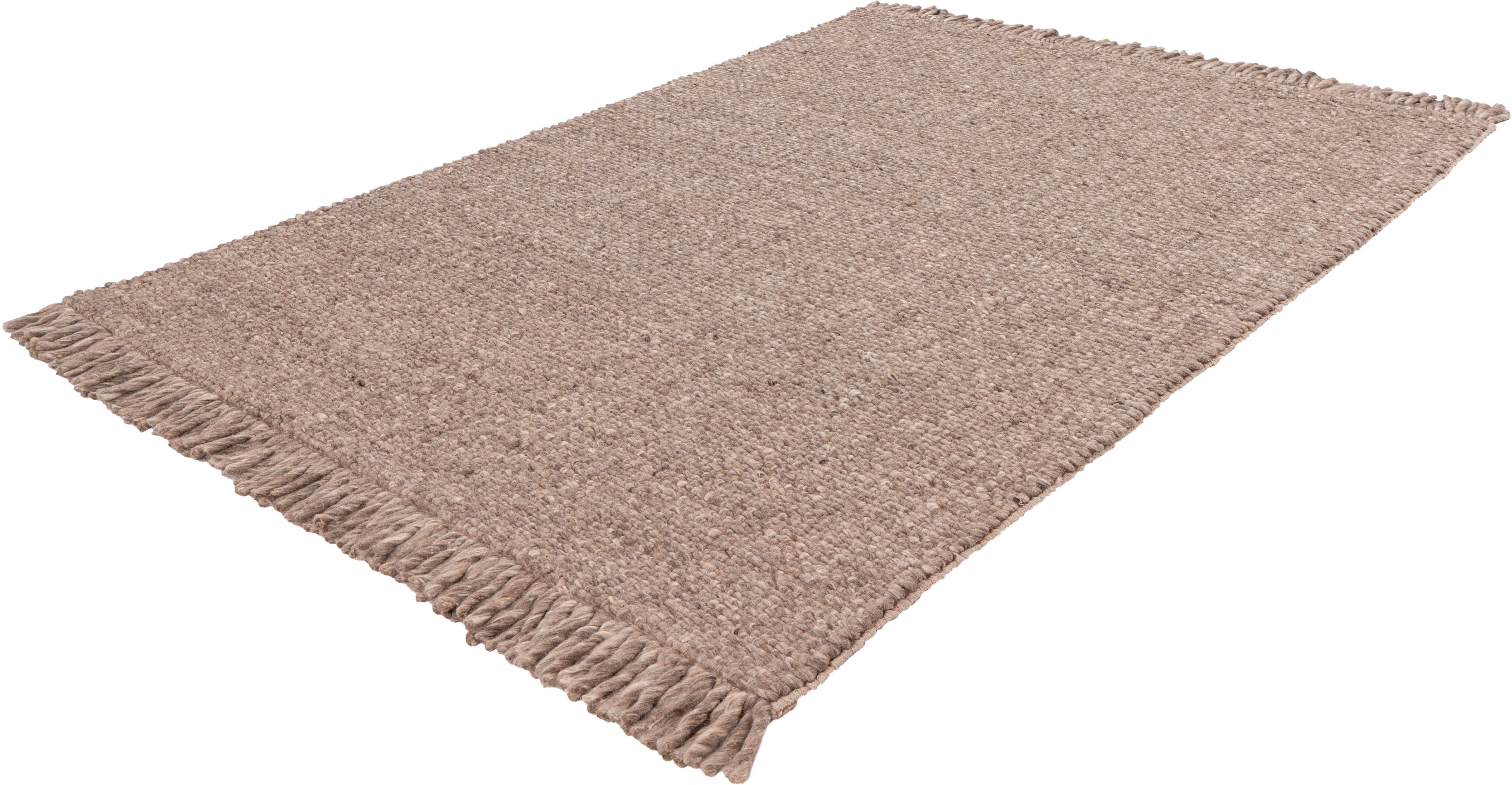Obsession Wollen kleed My Eskil 515 Handgeweven vloerkleed, mêlee, zuivere wol, met de hand geweven, met franje moderne vloerkleden maat 140 cm x 200