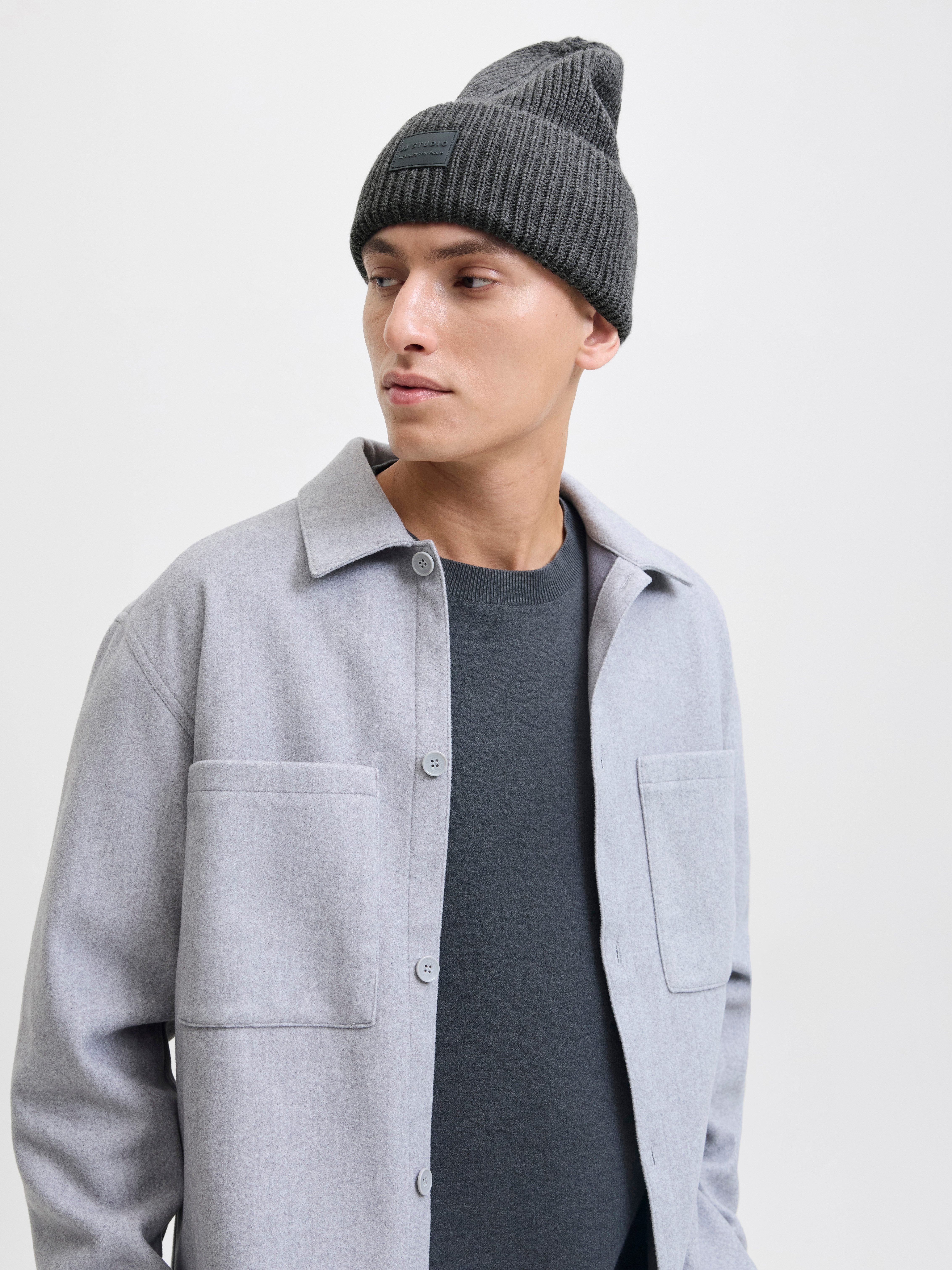 Jack & Jones Beanie JACHAKKAI – Gebreide muts met hoog katoengehalte, riblook