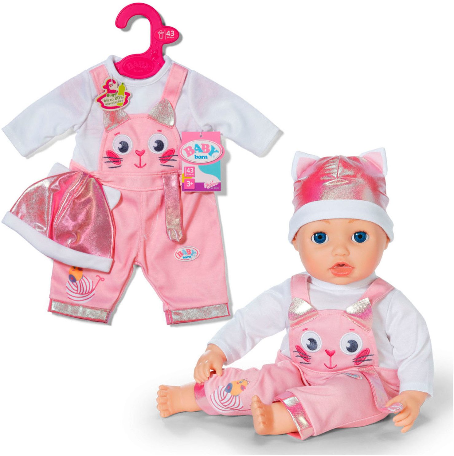 Baby Born Poppenkleding Einteiler mit Mütze 43 cm (set)