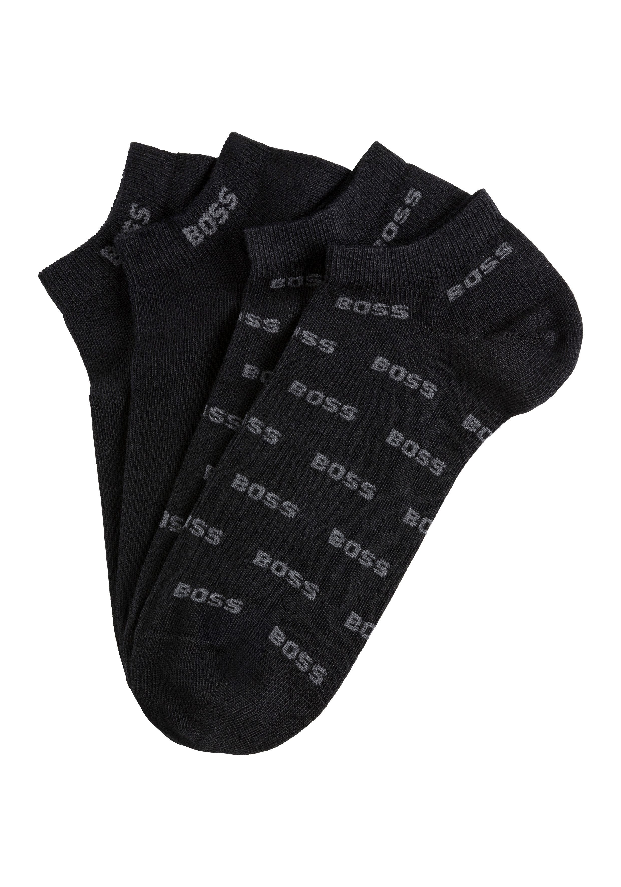 BOSS Vrijetijdssokken 2P AS Allover CC met logoborduursels (set, 2 stuks)