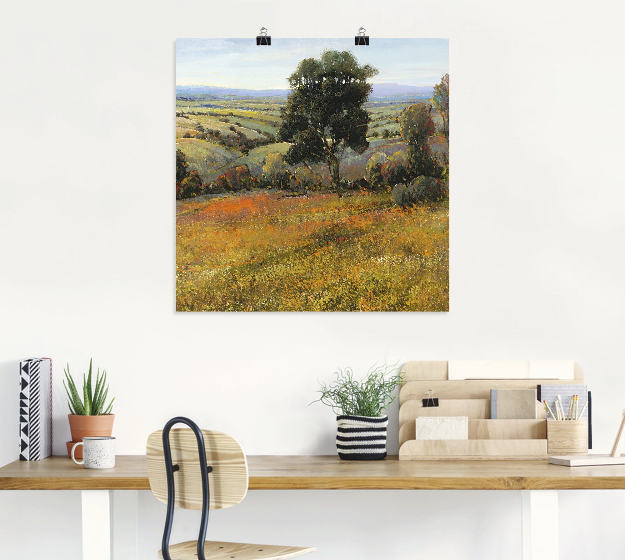 Artland Artprint Veld in de zomer als artprint van aluminium, artprint op linnen, muursticker of poster in verschillende maten