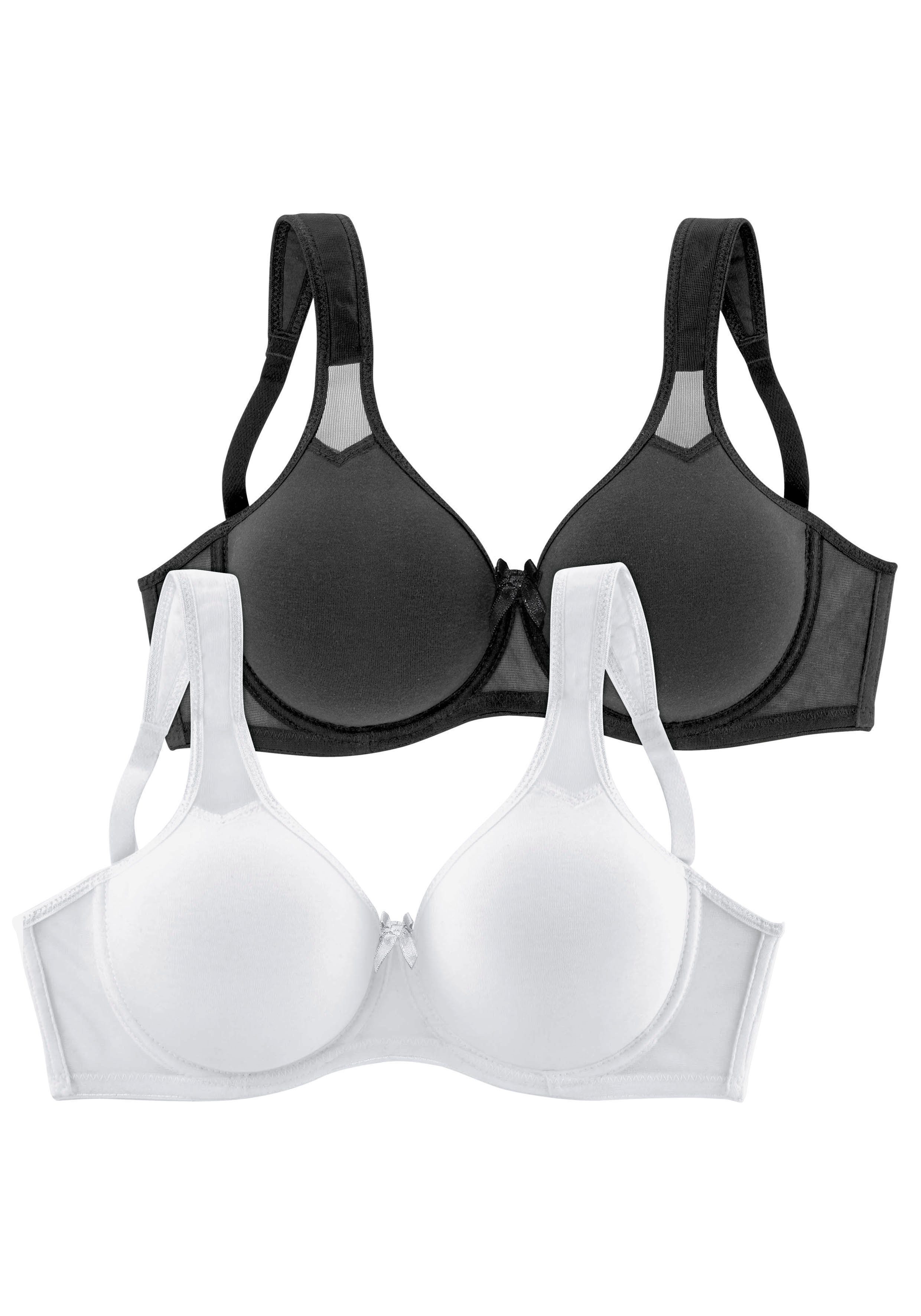 Petite fleur T-shirt-bh met beugel en netinzetten, basic dessous (Set van 2)