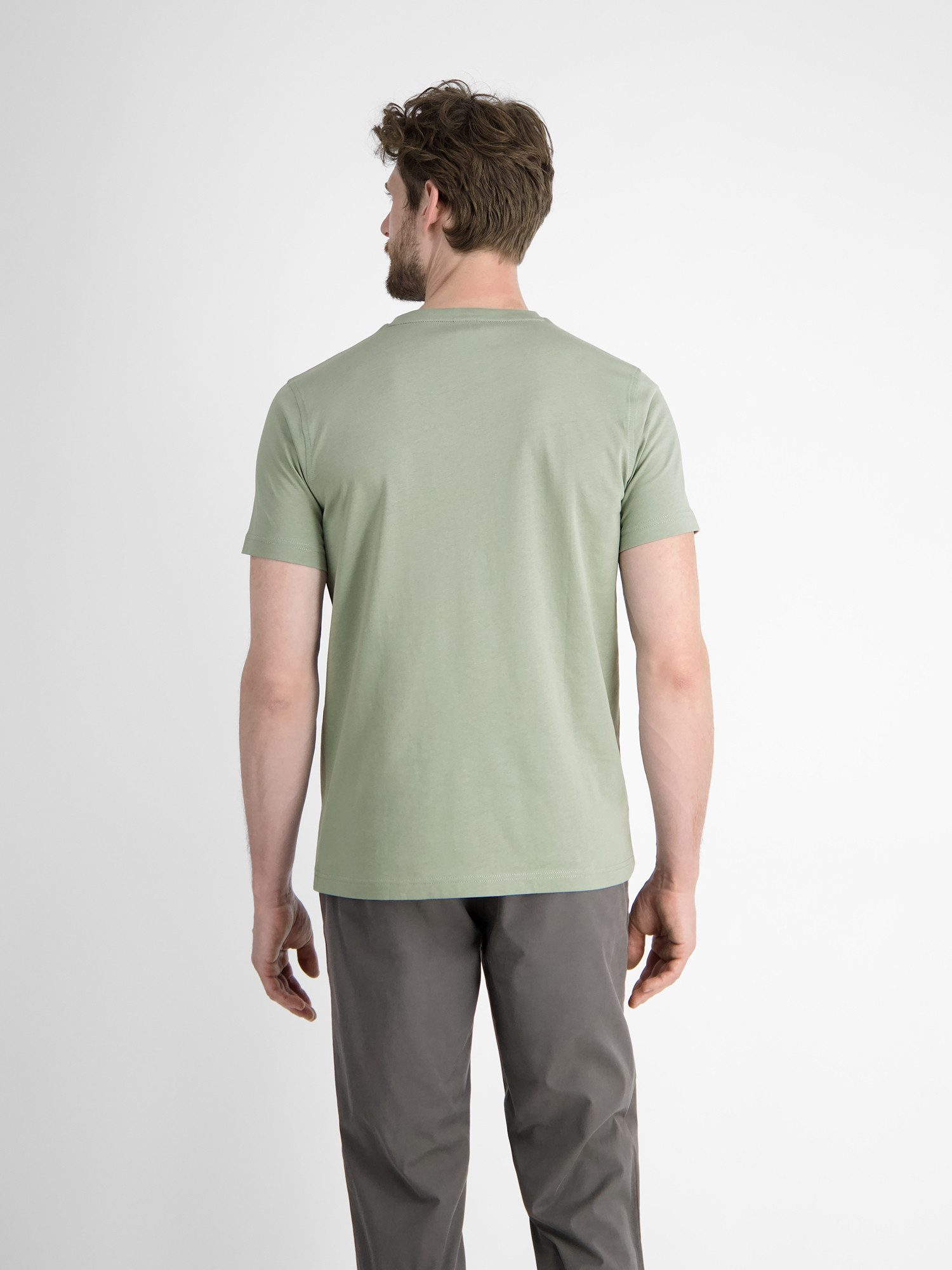 Lerros T-shirt LERROS basic T-shirt met logostiksel, effen