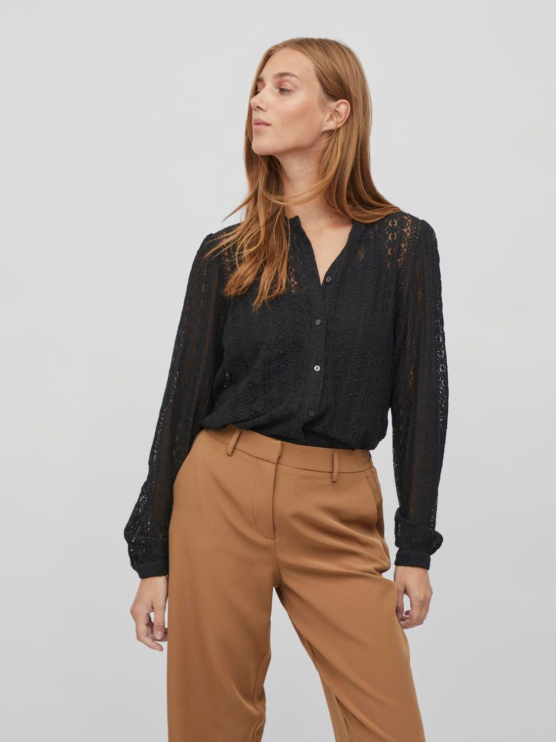 Vila Shirt VICHIKKA LACE L/S SHIRT- NOOS