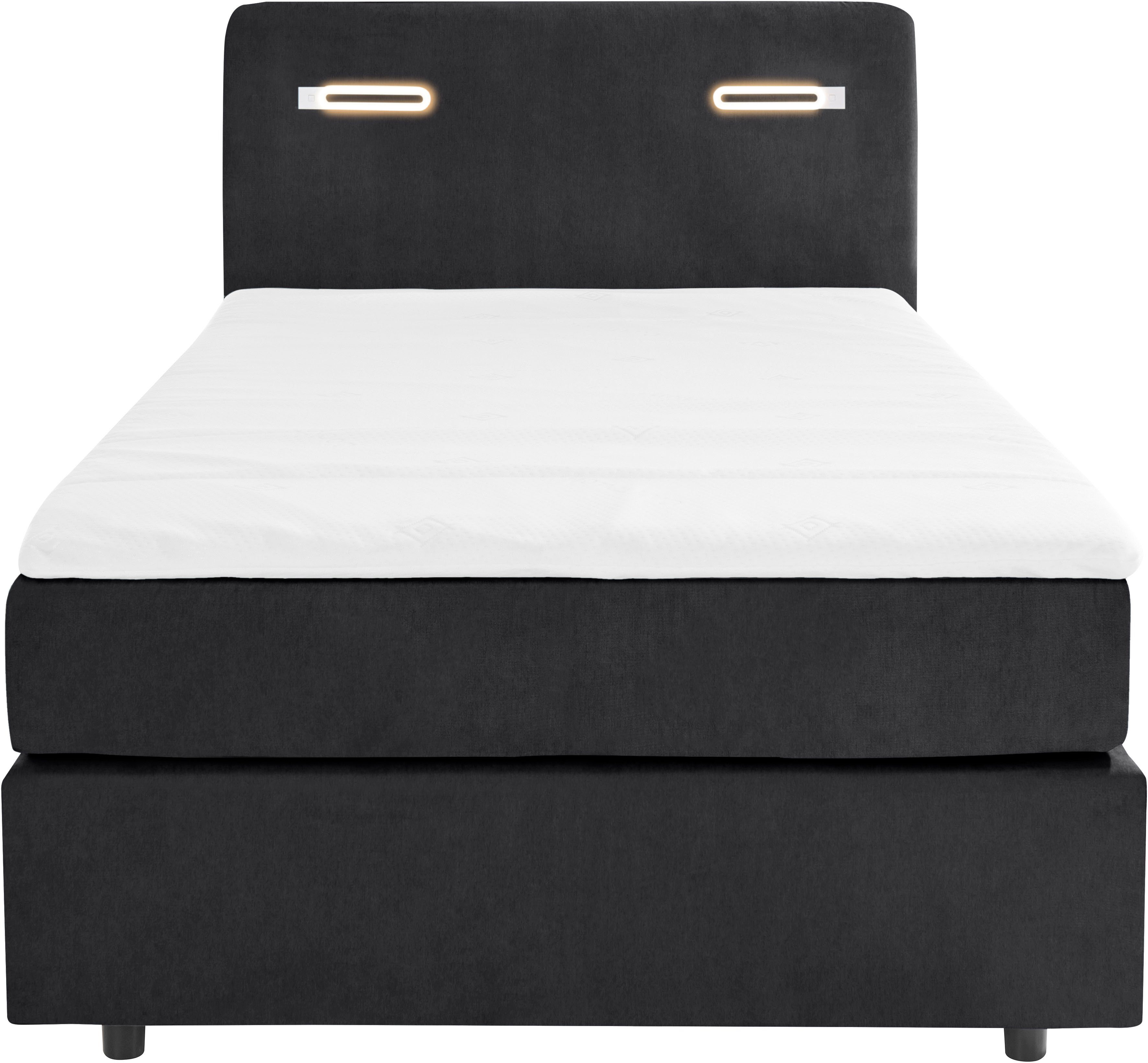 INOSIGN Boxspring Luan Laden, ledverlichting en topmatras, in breedte 120 cm en 180 cm