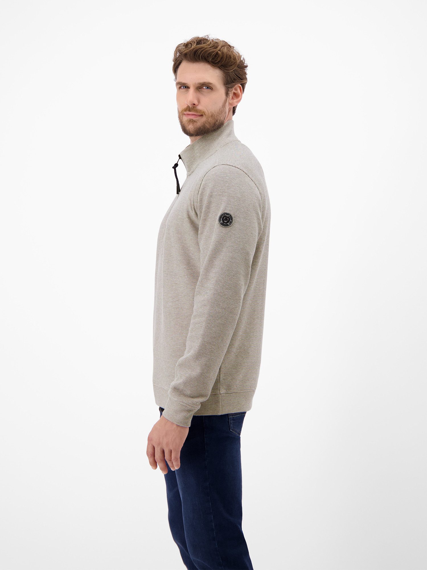 Lerros Sweatshirt LERROS effen brei troyer voor heren