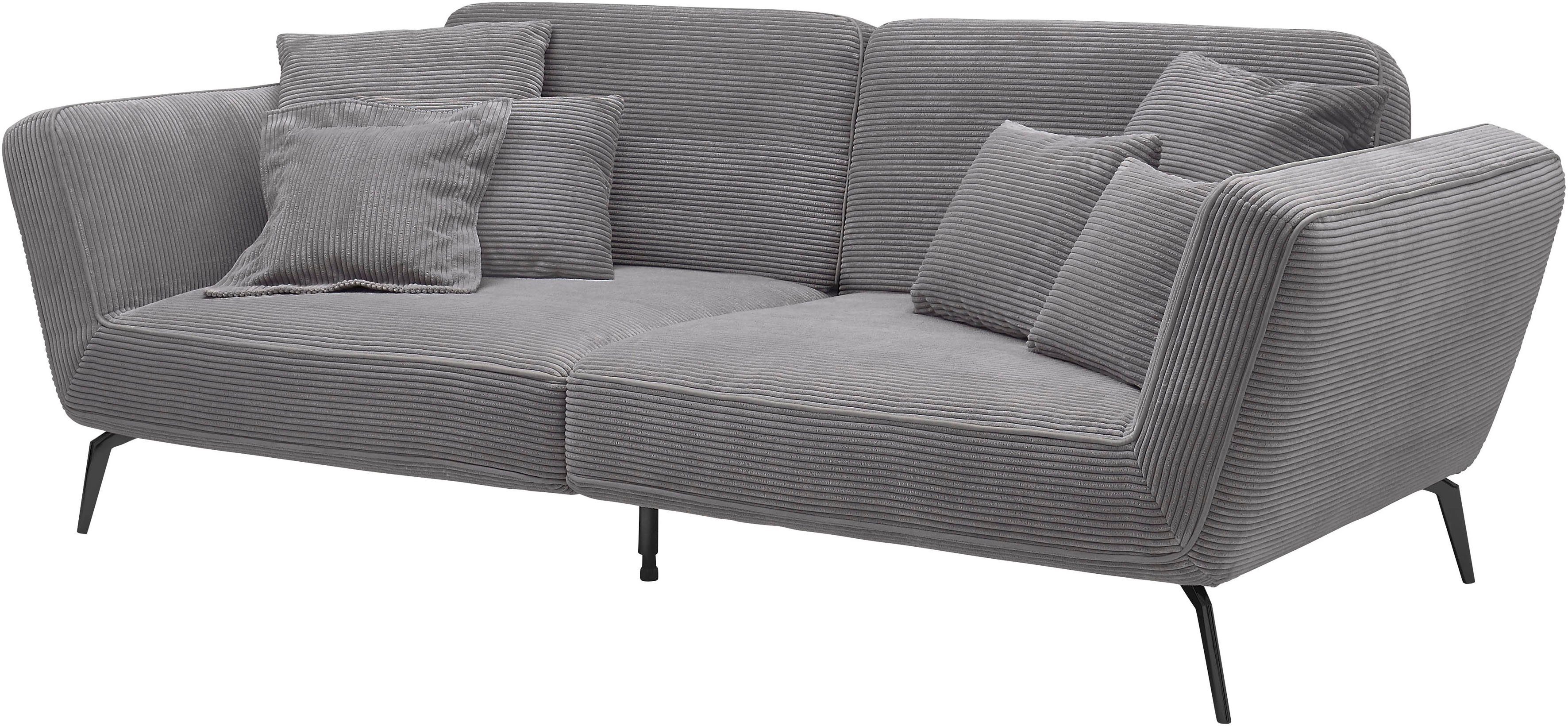 set one by Musterring Megabank SO 4500 Mega-sofa, mega comfortabel, hoogwaardig afgewerkt Voeten zwart mat, optioneel met hoofdsteun, breedte 260cm, in cord