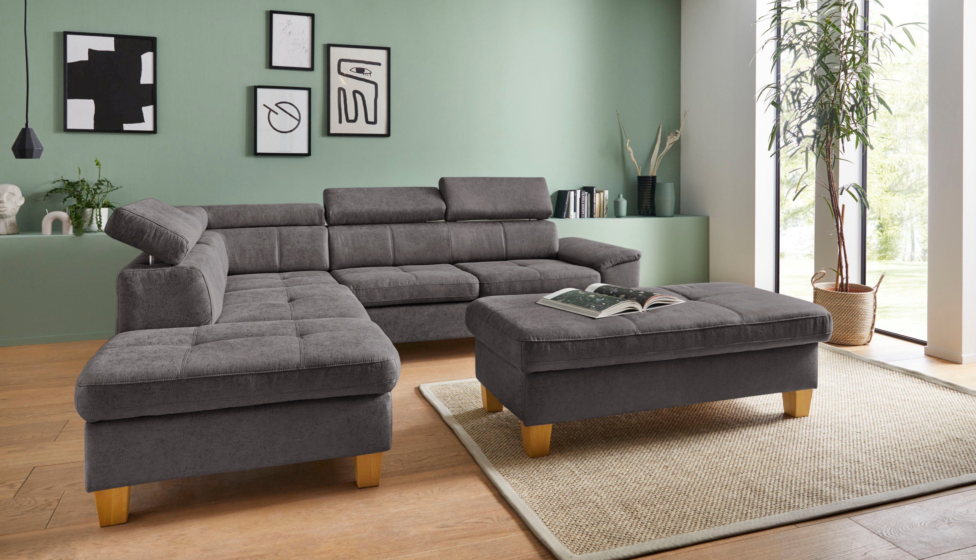 exxpo - sofa fashion Hoekbank Enya, uitgebreide afwerking, hoog zitcomfort, comfortabel, L-vorm
