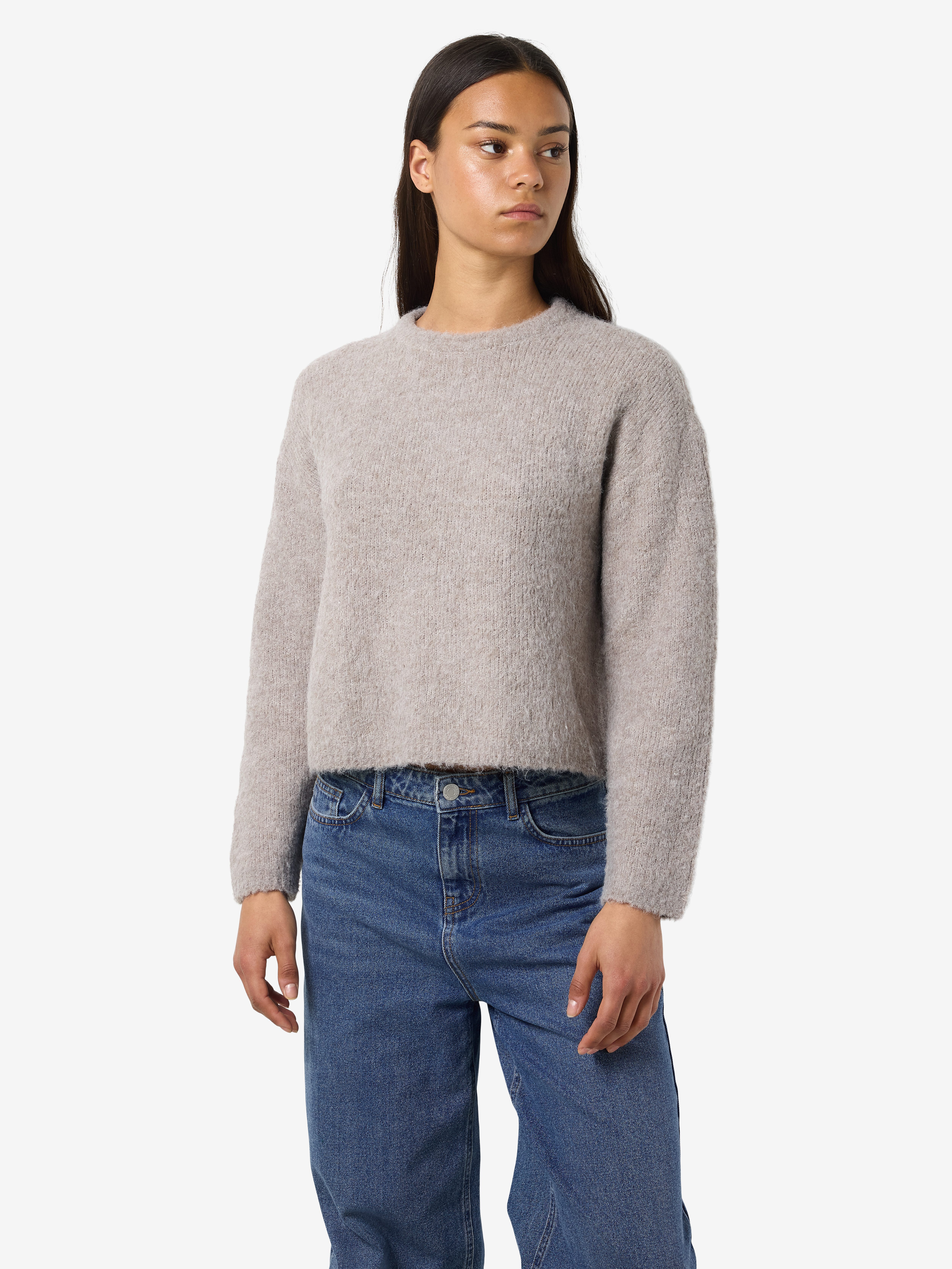 Noisy may Trui met ronde hals NMDOLLY L/S O-NECK KNIT FWD NOOS