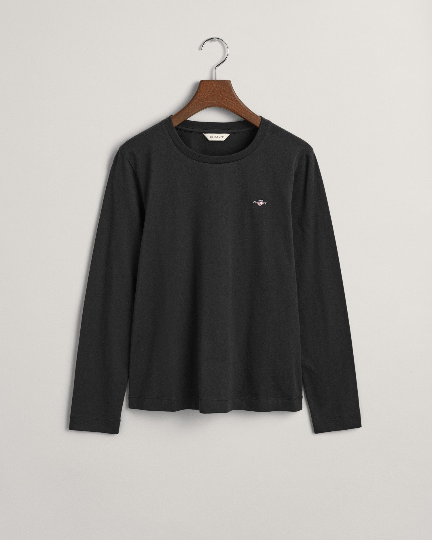 Gant Shirt met lange mouwen REG SHIELD LS T-SHIRT klein logoborduursel op borsthoogte