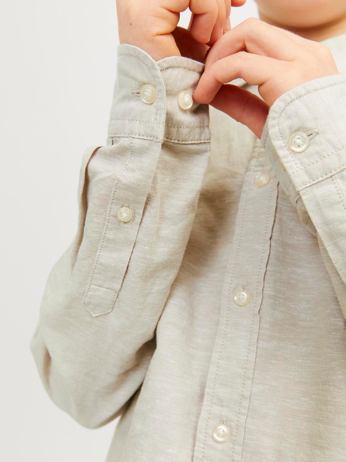 Jack & Jones Junior Overhemd met lange mouwen JJELINEN BLEND SHIRT LS SN JNR