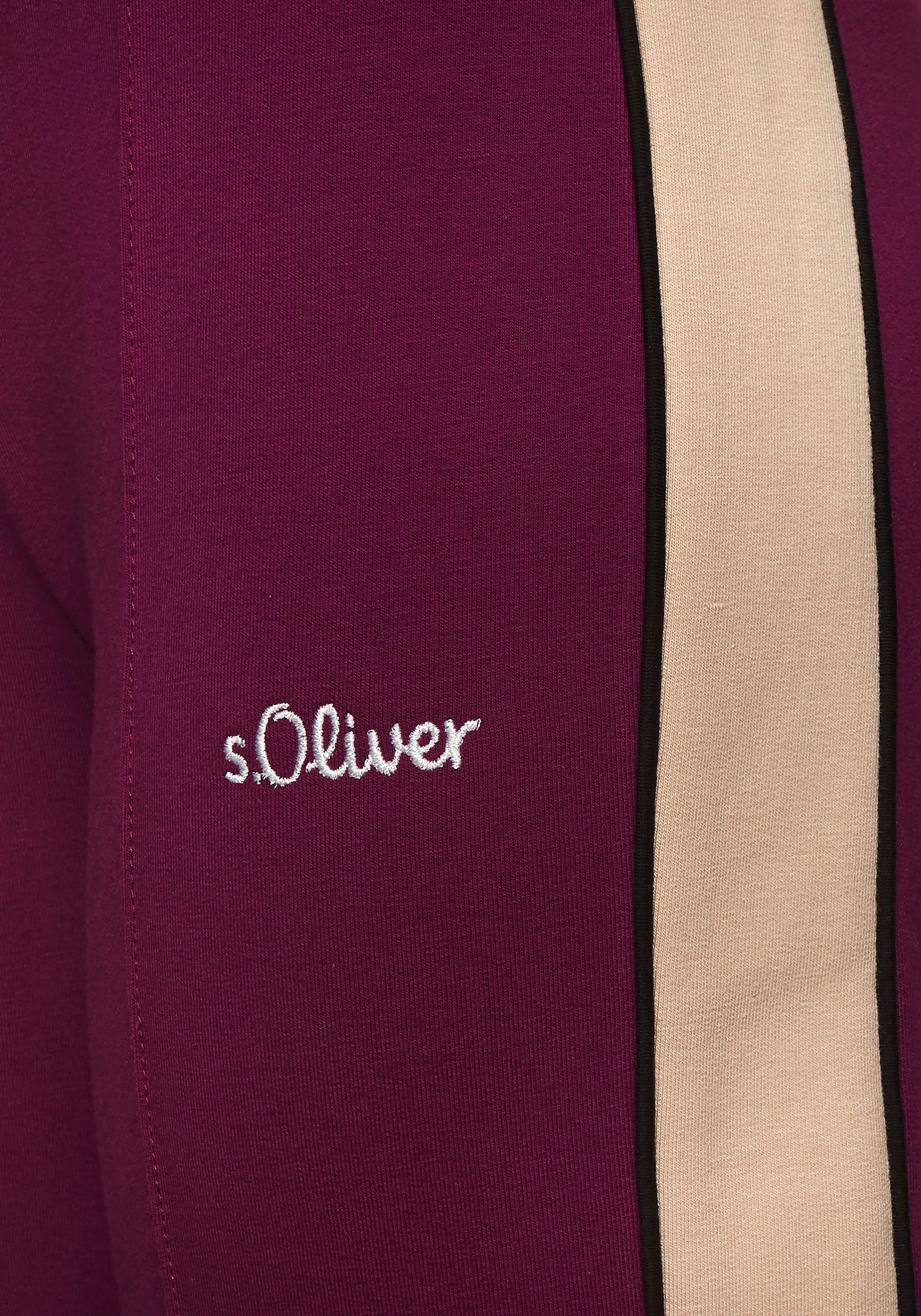 s.Oliver RED LABEL Beachwear Sweatbroek Loungebroek met contraststrepen en pipings, loungewear