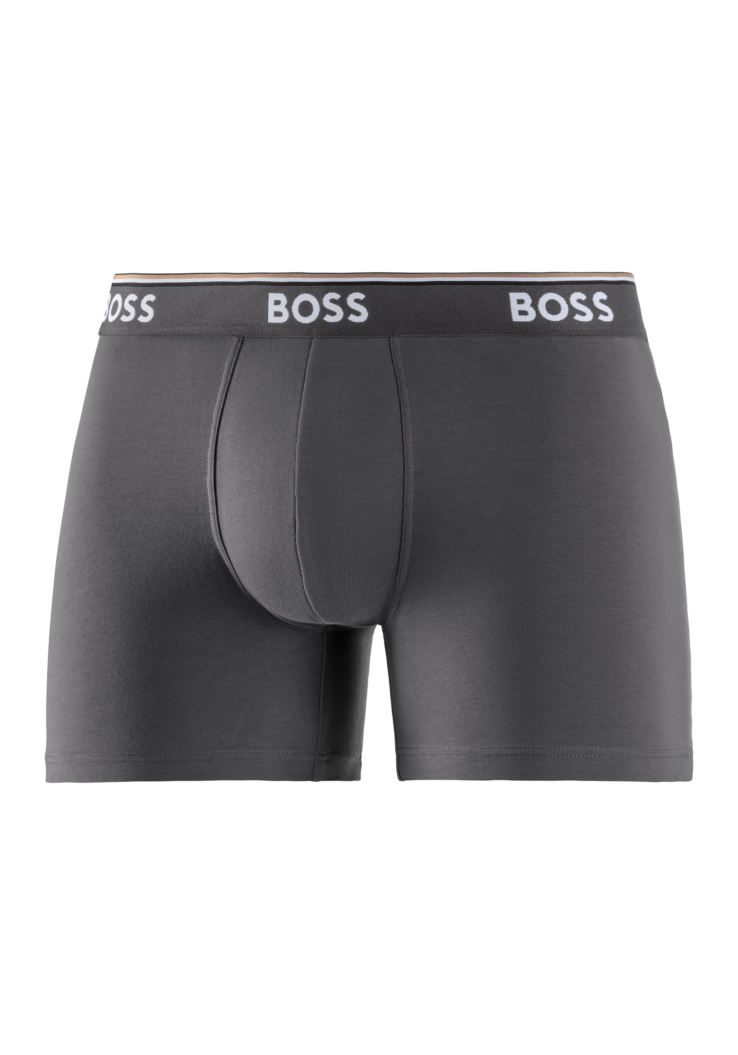 BOSS Lange boxershort BRIEF 3 PACK met in kleur bijpassende weefband (3 stuks)
