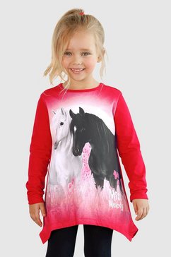 miss melody shirt in puntmodel met mooi paardenmotief rood