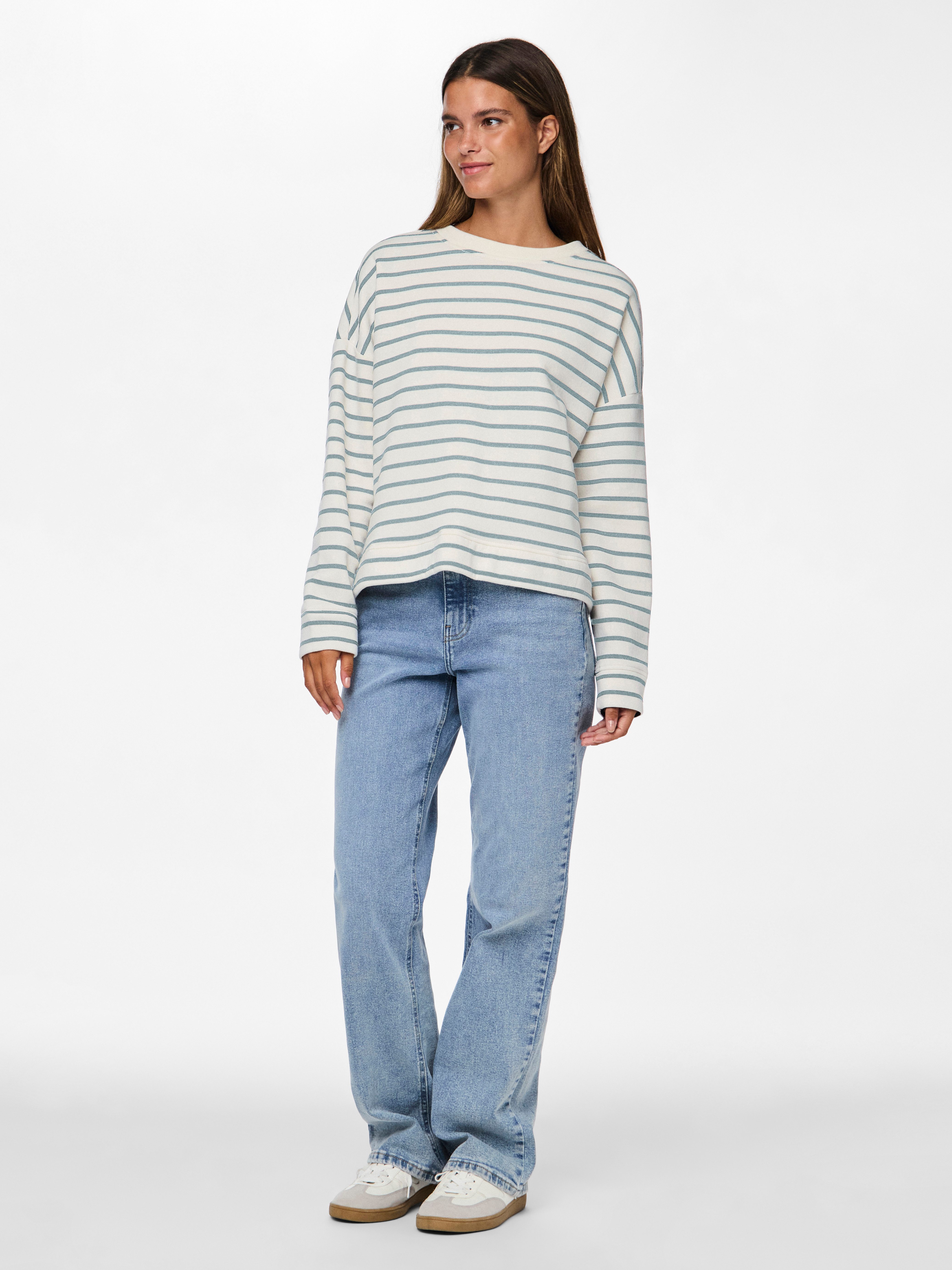 pieces Sweatshirt PCCHILLI LS SWEAT STRIPES NOOS BC