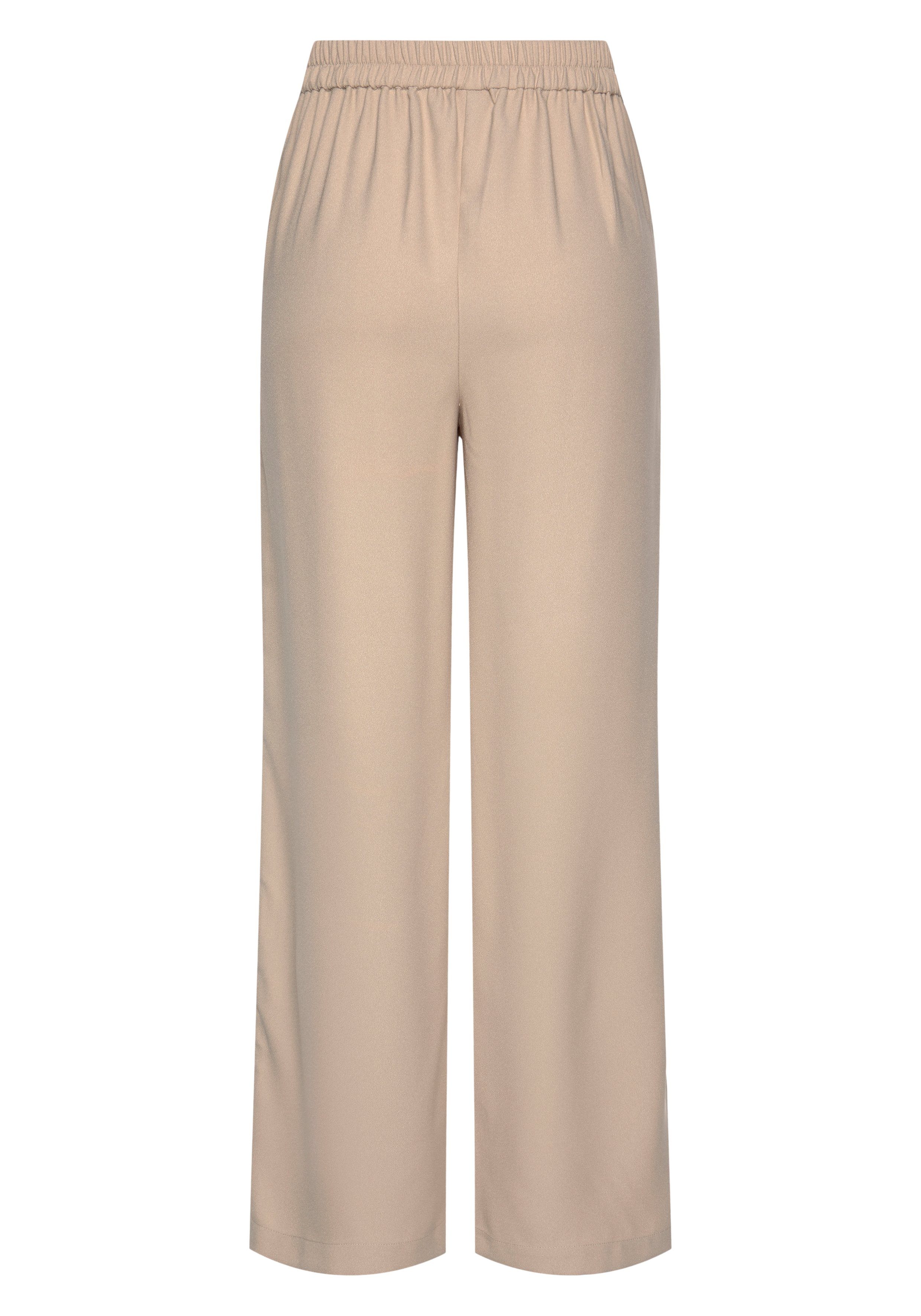 Lascana Palazzobroek met sierknopen en comfortabele boord lichte stofbroek met zakken