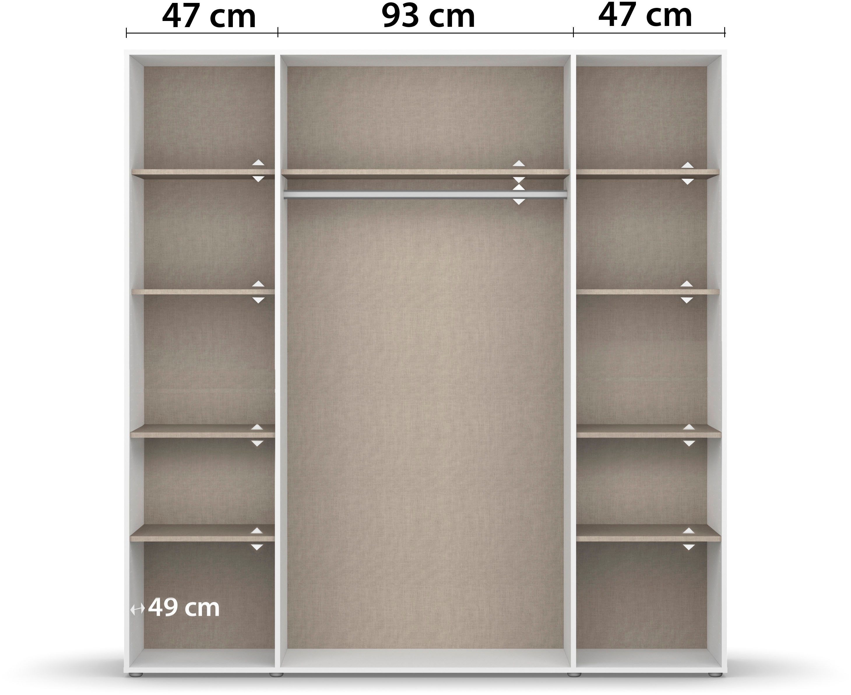 rauch Draaideurkast Kledingkast Kast Garderobe Wasmand NAGATA veel Opbergruimte met moderne stanggrepen in grijs metallic topseller made in germany