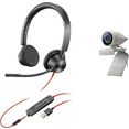 poly over-ear-hoofdtelefoon studio p5 usb hd webcam bundle met blackwire c3325 grijs