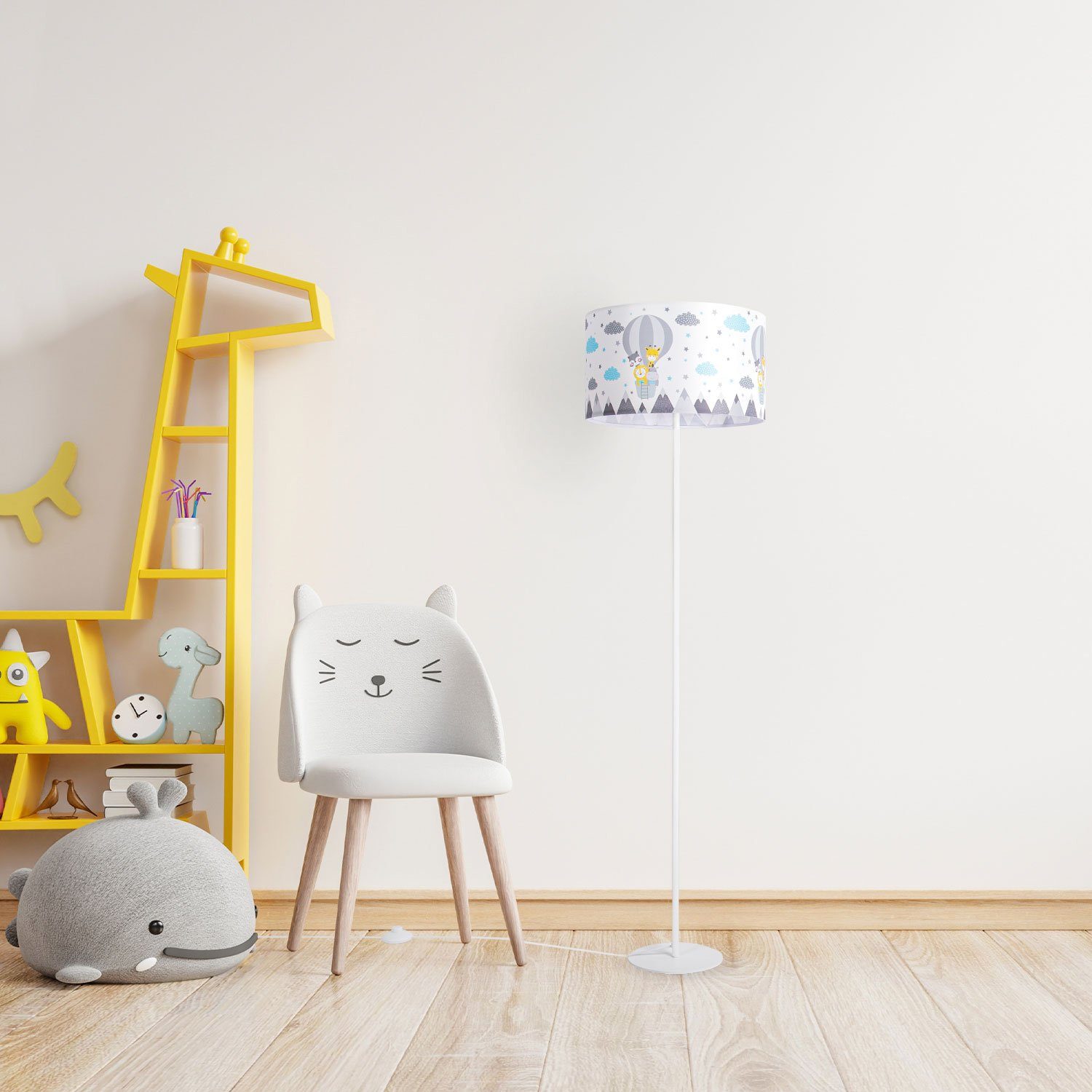 Paco Home Staande lamp Cosmo 343 Lamp kinderkamer kindlamp babykamer E27 luchtballon dieren